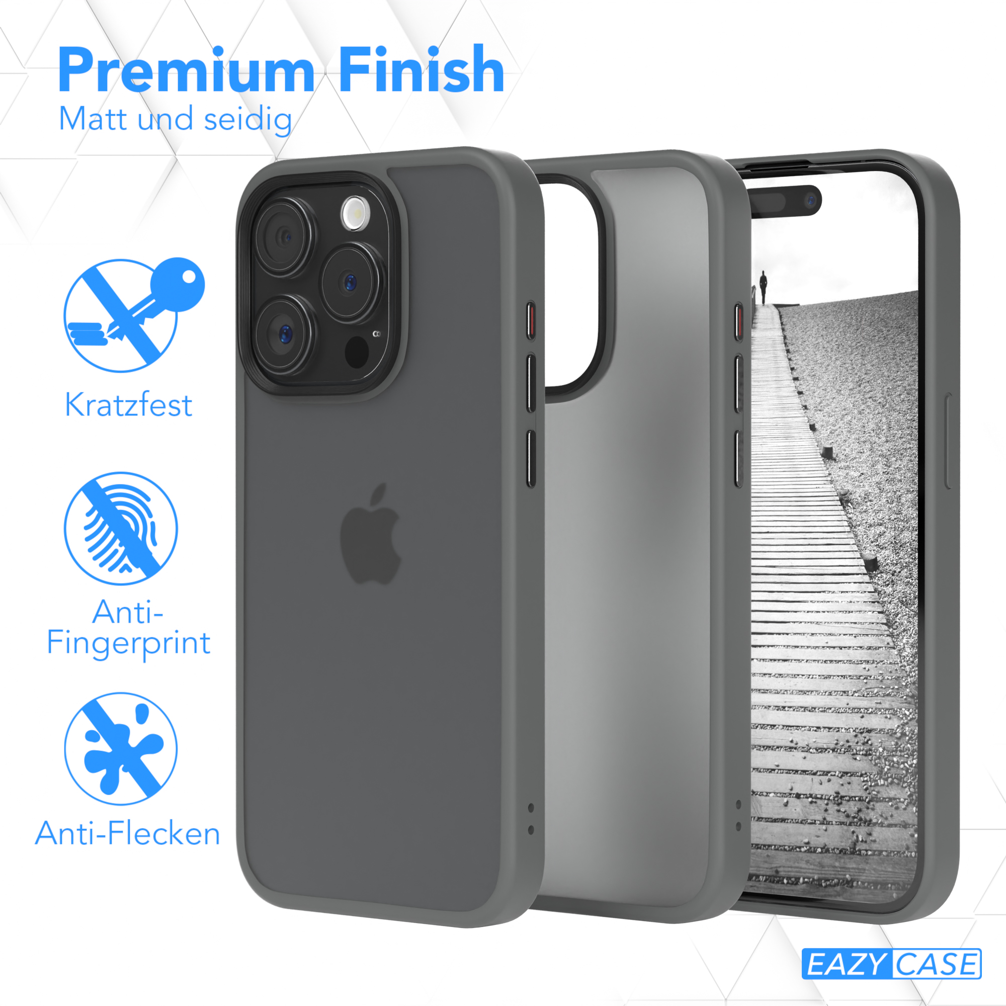 EAZY CASE Outdoor Case Backcover, Matt, iPhone Pro, Grau 15 Apple