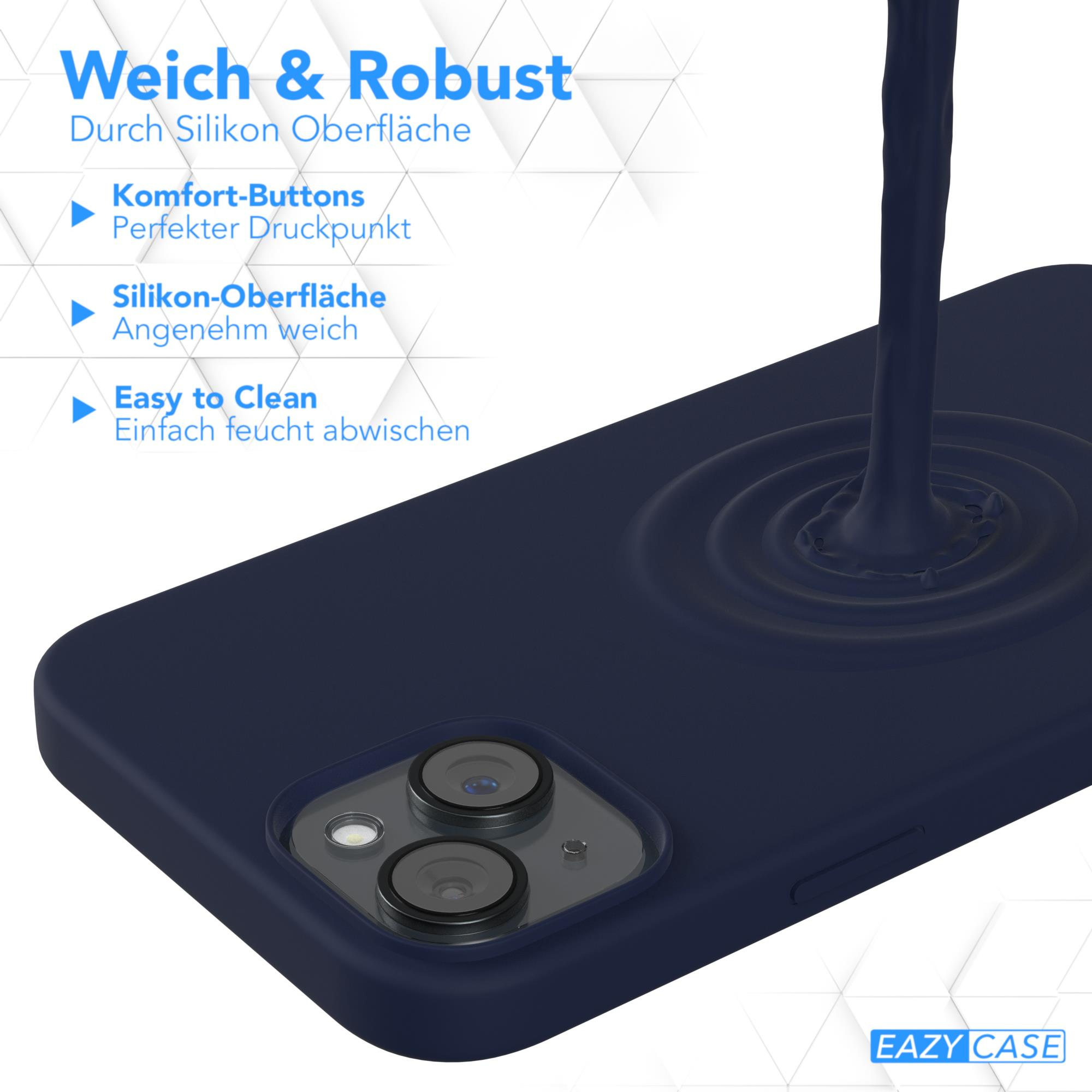Nachtblau EAZY 15 Plus, / CASE Blau Apple, Premium iPhone Handycase, Silikon Backcover,