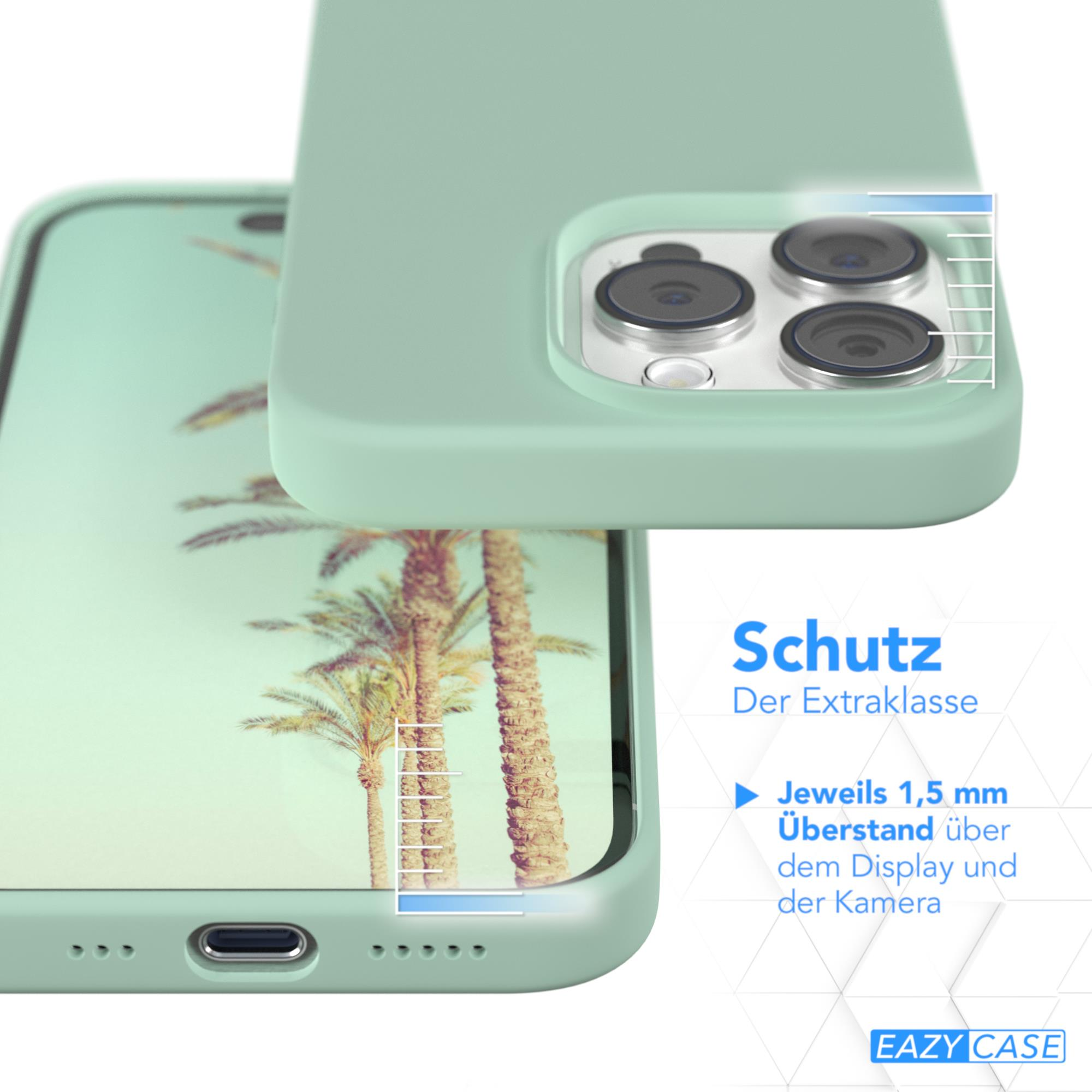 Handyhülle in Mintgrün. Zeigt Schutz für Kamera und Display, mit Eazy Case Branding.