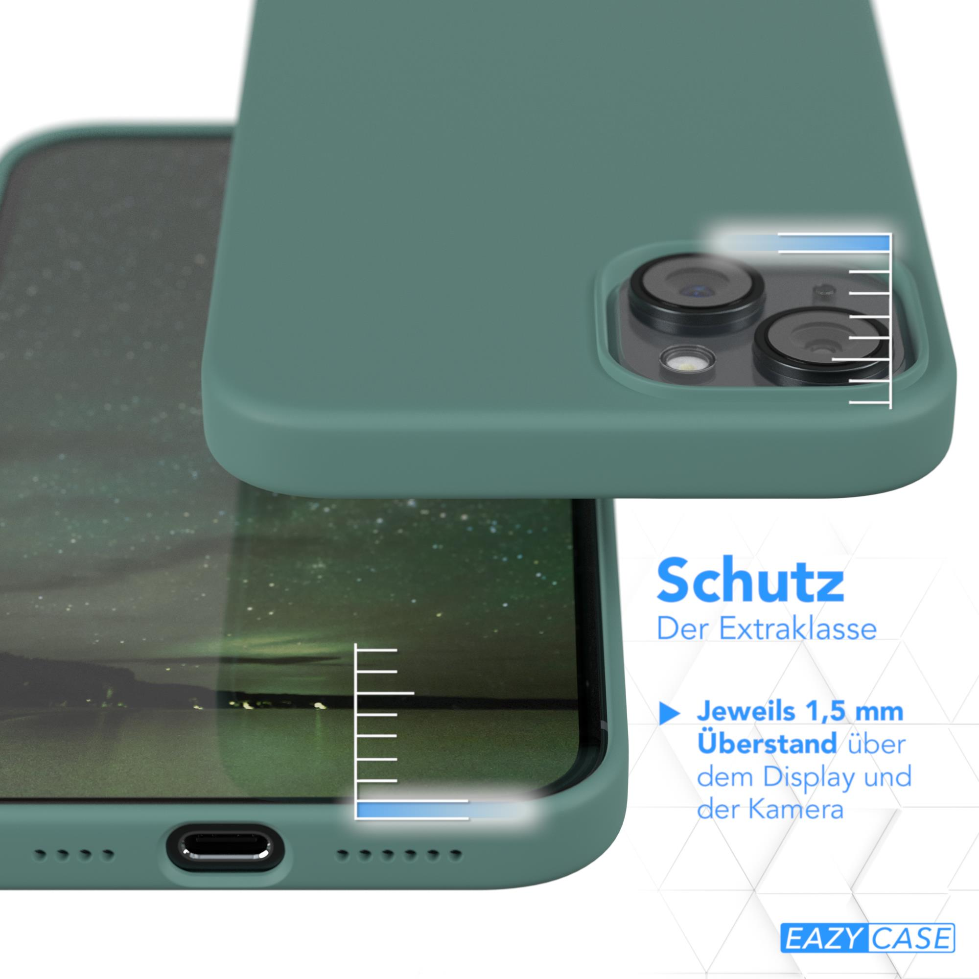 Backcover, iPhone Handycase, CASE Silikon EAZY Premium 15 Dunkelgrün Apple, Plus,