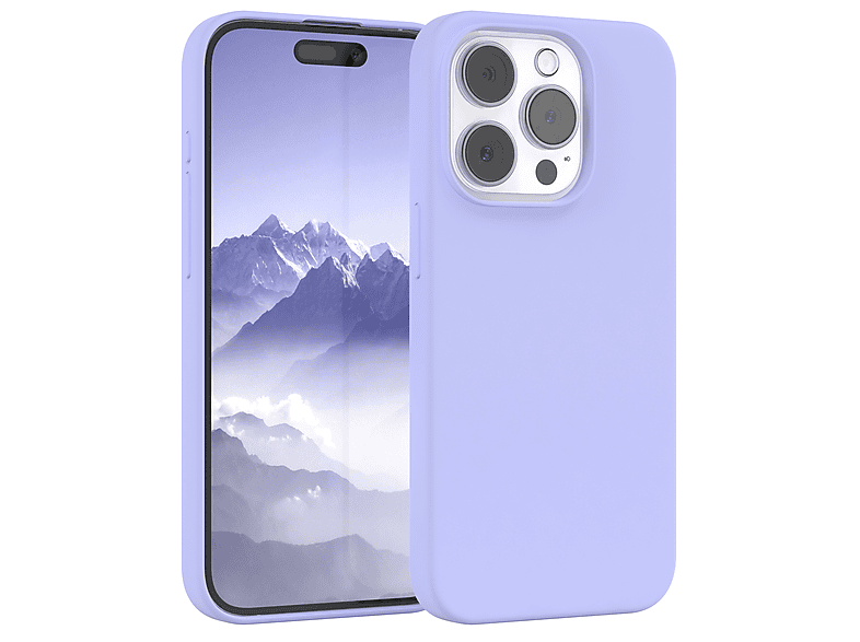 EAZY CASE Premium Silikon Handycase, 15 Violett Apple, iPhone Lila / Pro, Backcover, Lavendel