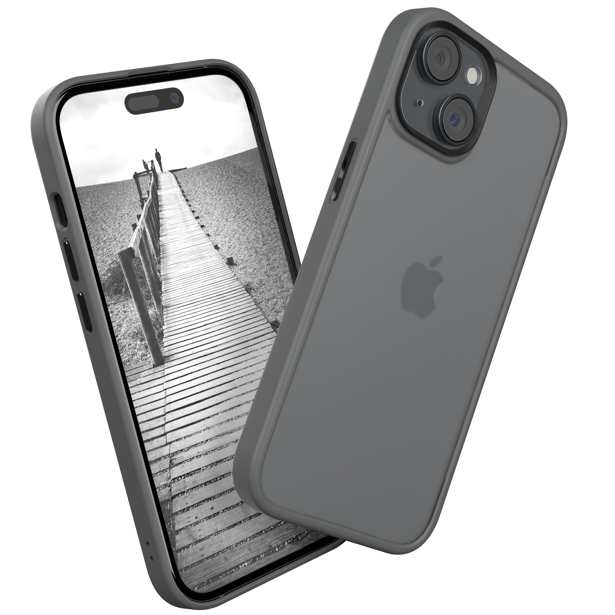 CASE Grau Apple, iPhone Backcover, Matt, 15, Case Outdoor EAZY