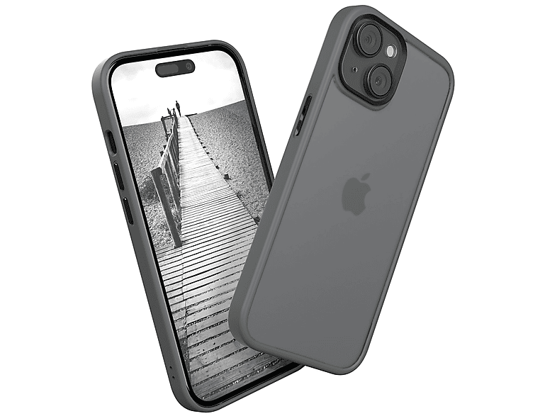 CASE Grau Apple, iPhone Backcover, Matt, 15, Case Outdoor EAZY