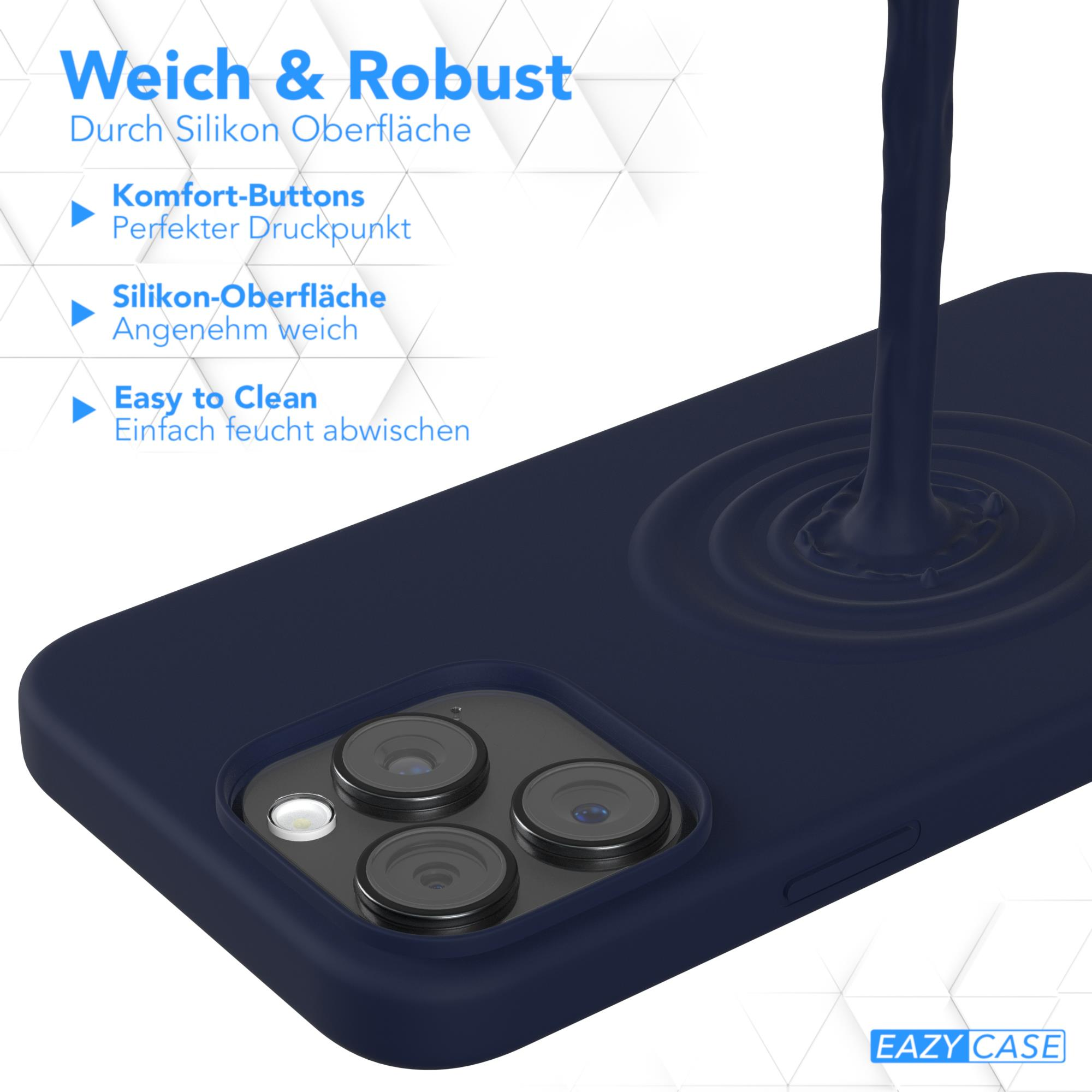 EAZY CASE Pro Max, / iPhone Blau 15 Silikon Backcover, Handycase, Premium Nachtblau Apple