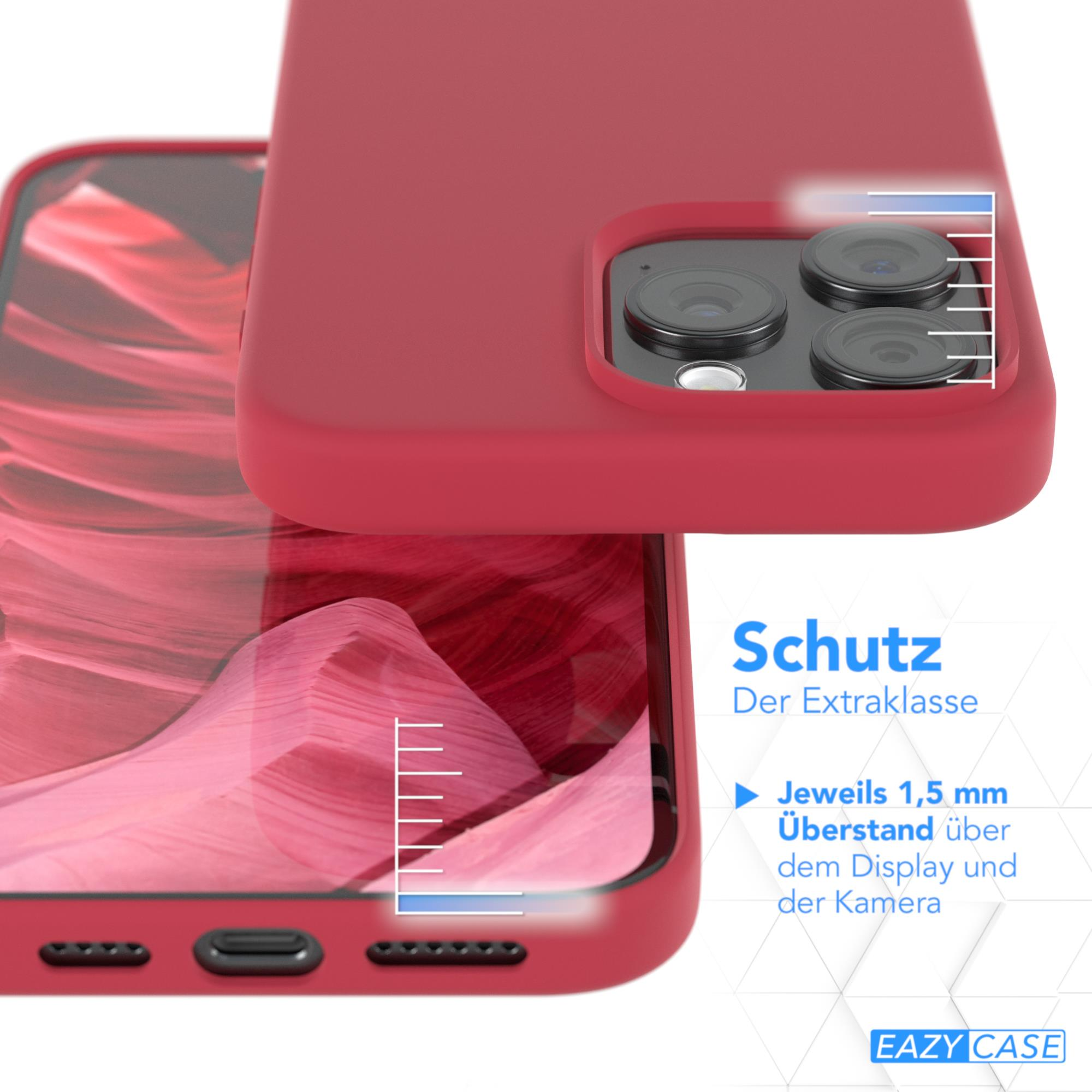 Rote Handyhülle auf weißem Hintergrund. Die Hülle bedeckt das Telefon und hat einen Kameraausschnitt.