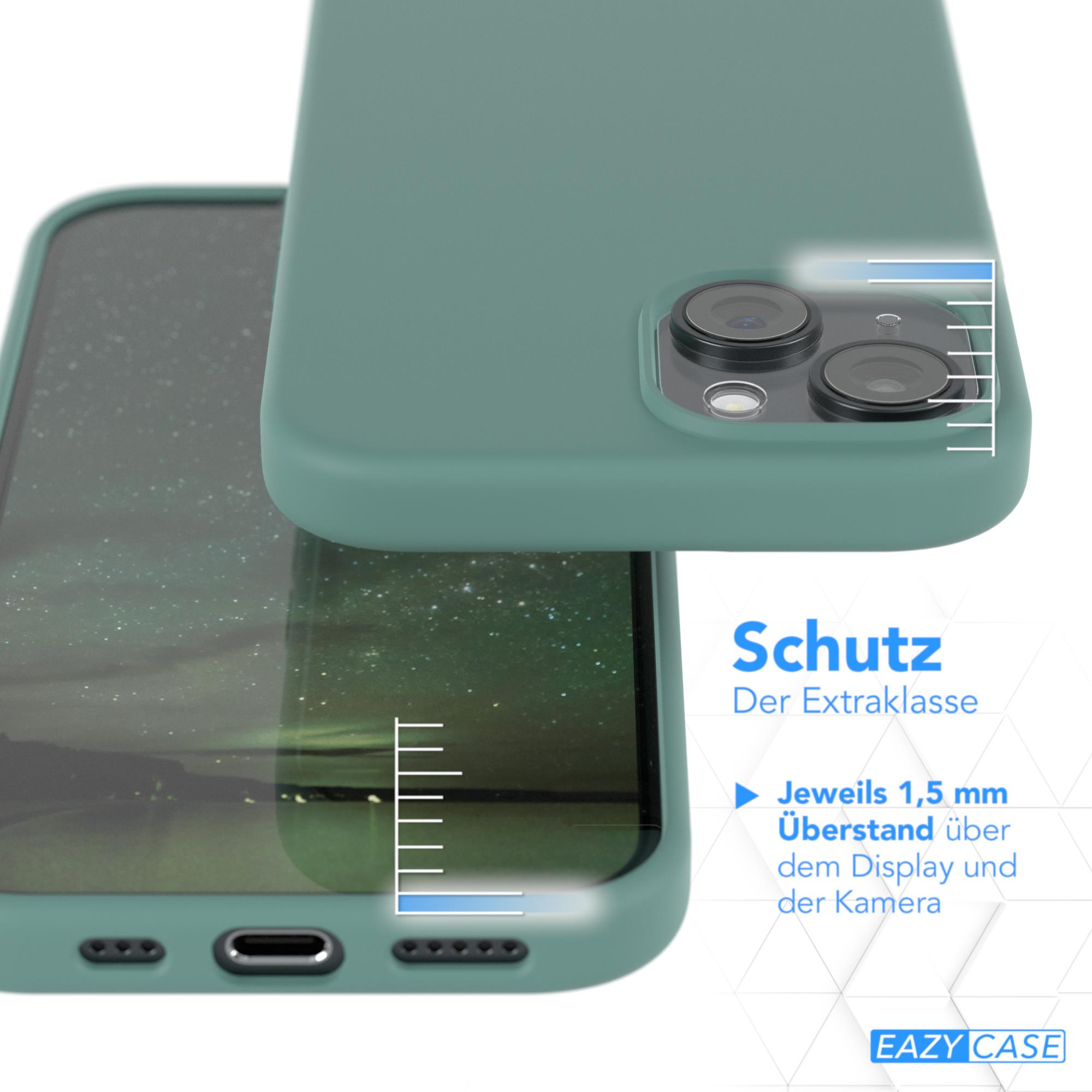 Nahaufnahme einer grünen Handyhülle, die die Kamera und den Rand des Telefons zeigt.