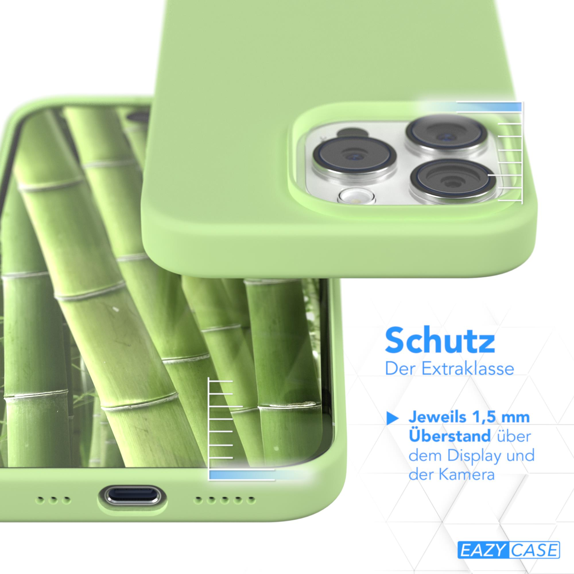 Eine grüne Handyhülle mit einem Telefon darin. Die Hülle wird mit einem 1,5 mm hohen Rand gezeigt.