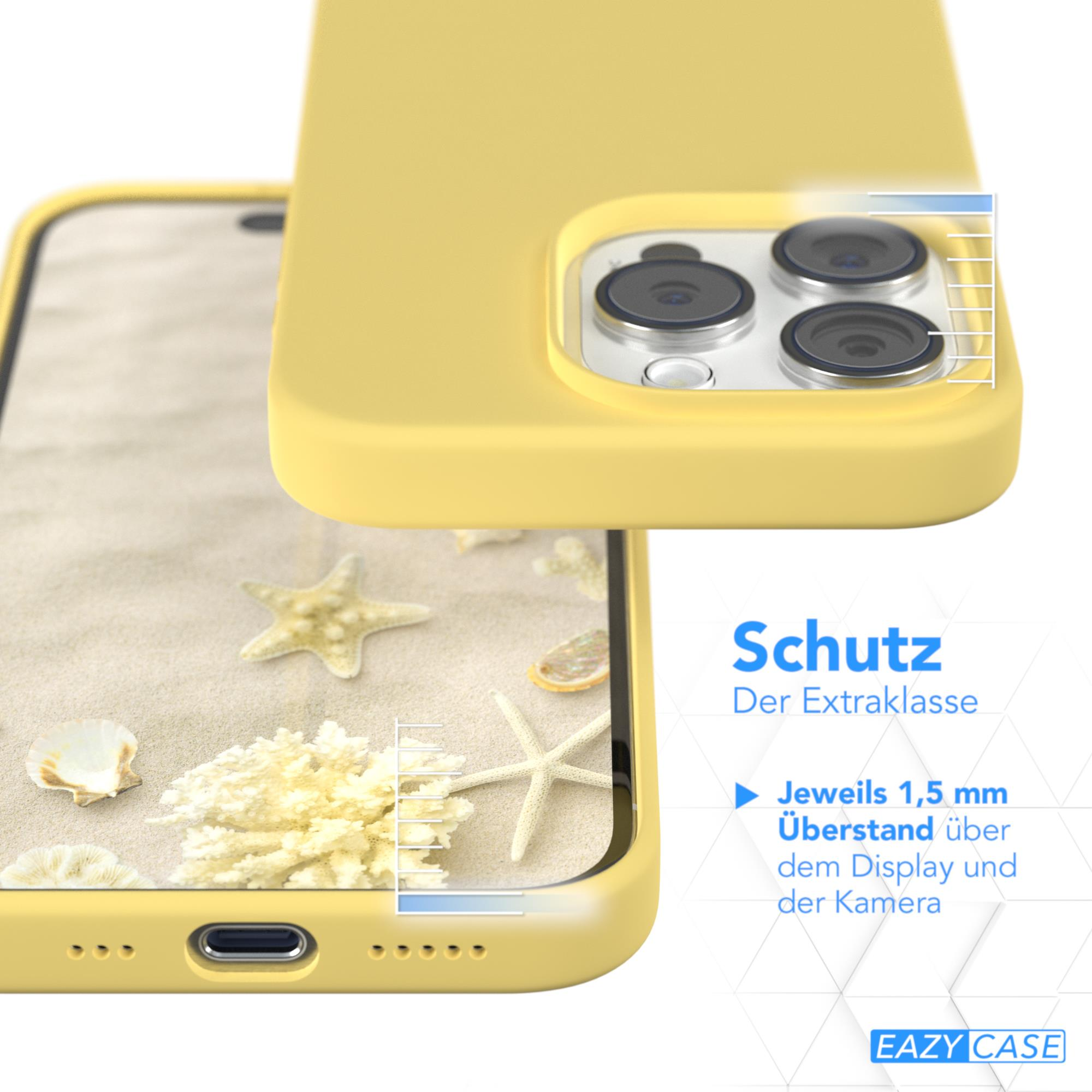 EAZY CASE Premium Silikon iPhone Pro, Handycase, 15 Apple, Gelb Backcover