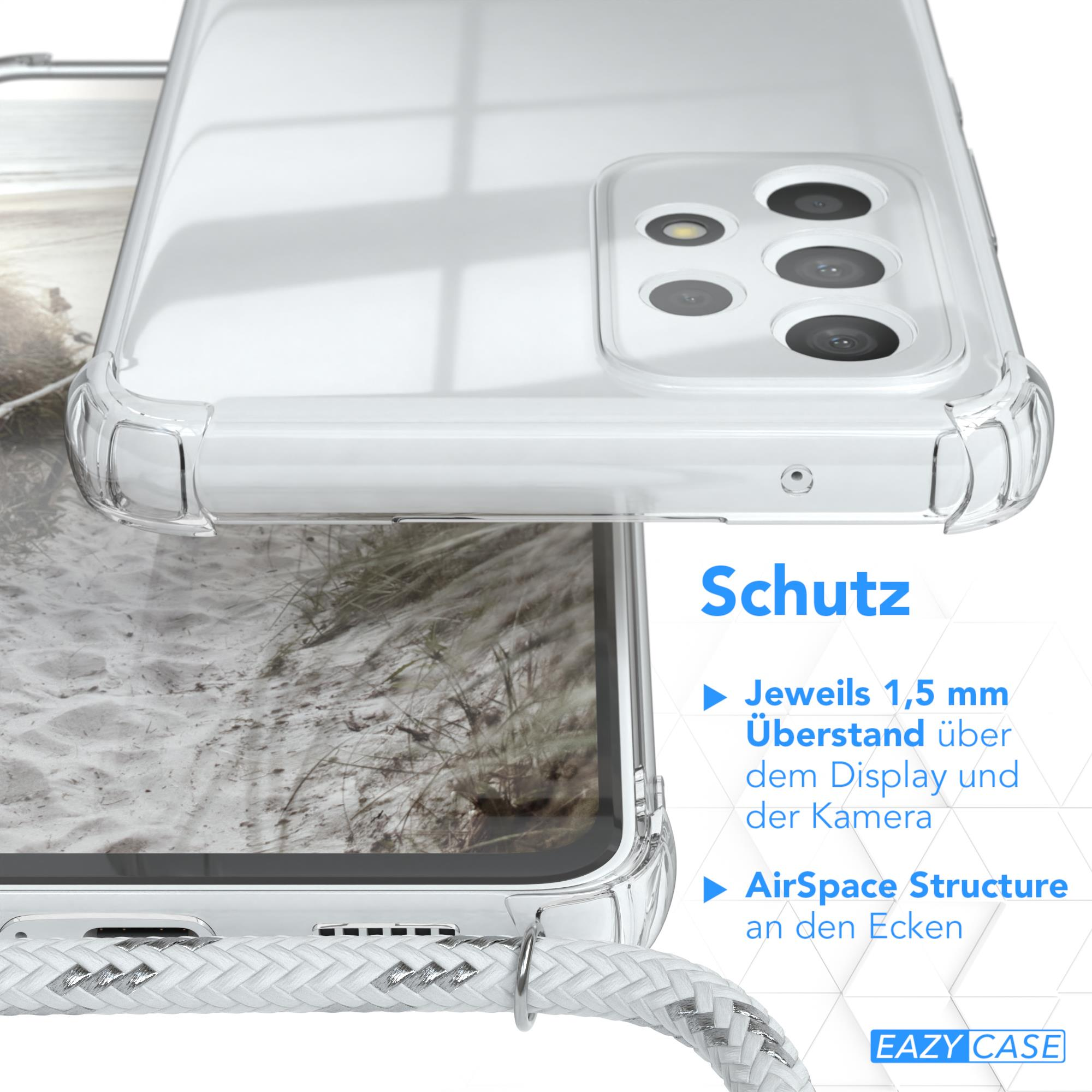 Umhängeband, Weiß Clear / Samsung, mit Galaxy Umhängetasche, Cover EAZY Clips CASE Silber A53 5G,