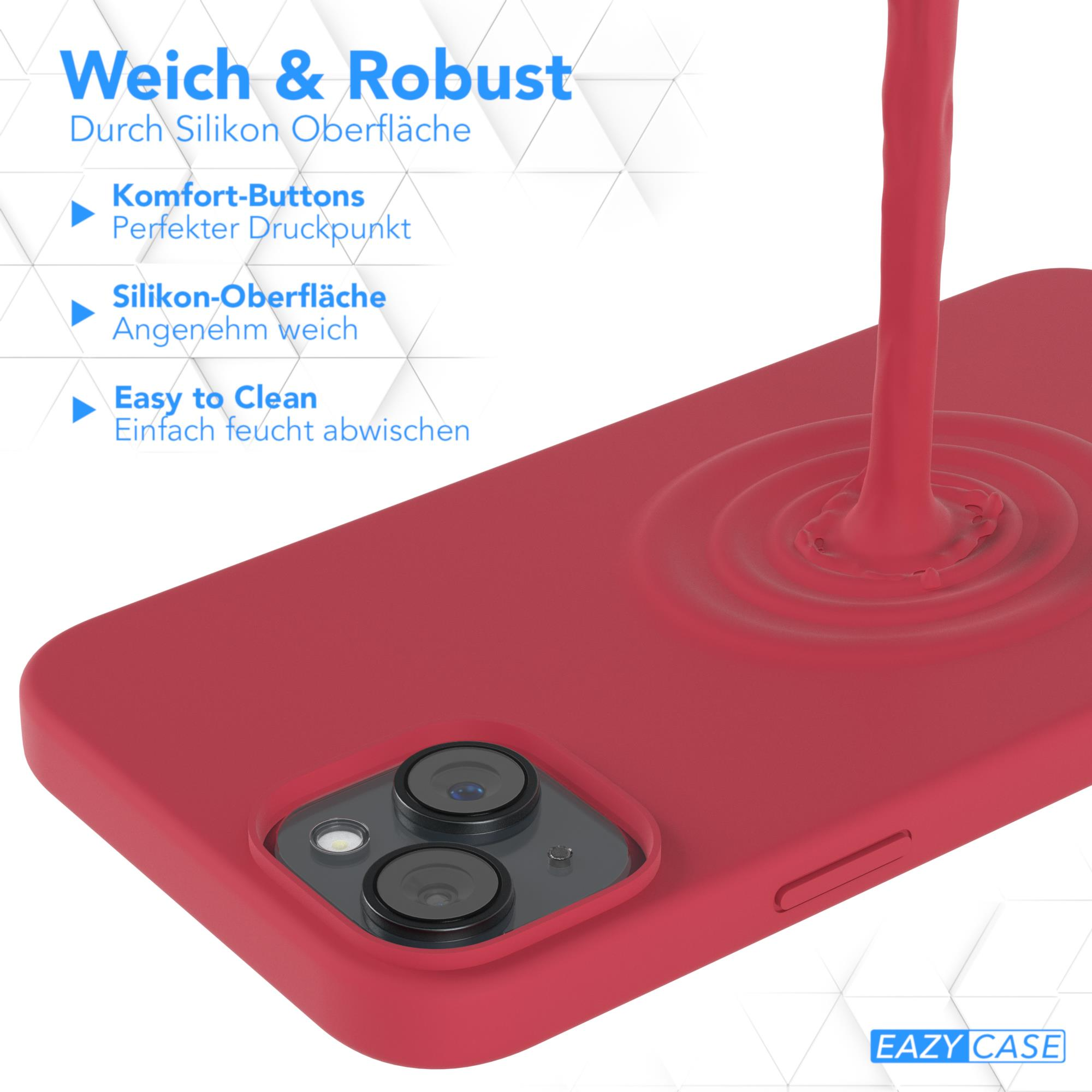 EAZY CASE Premium Silikon Backcover, Rot 15 mit Handycase Plus, Beere iPhone MagSafe, / Apple