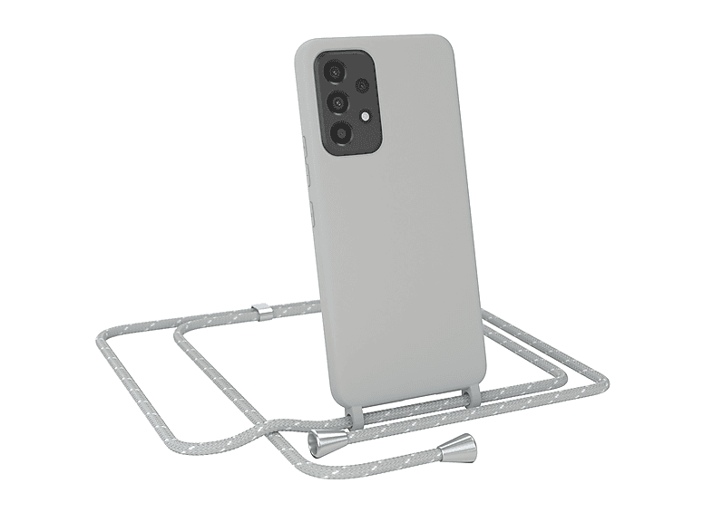 Hellgrau Color Weiß Runde Case, 5G, Samsung, Handykette / Silicon A53 Galaxy EAZY Full Umhängetasche, CASE