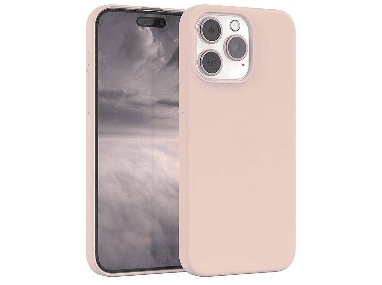 EAZY CASE Premium Silikon Handycase, iPhone Rosa Apple, Max, Backcover, 15 Pro Braun