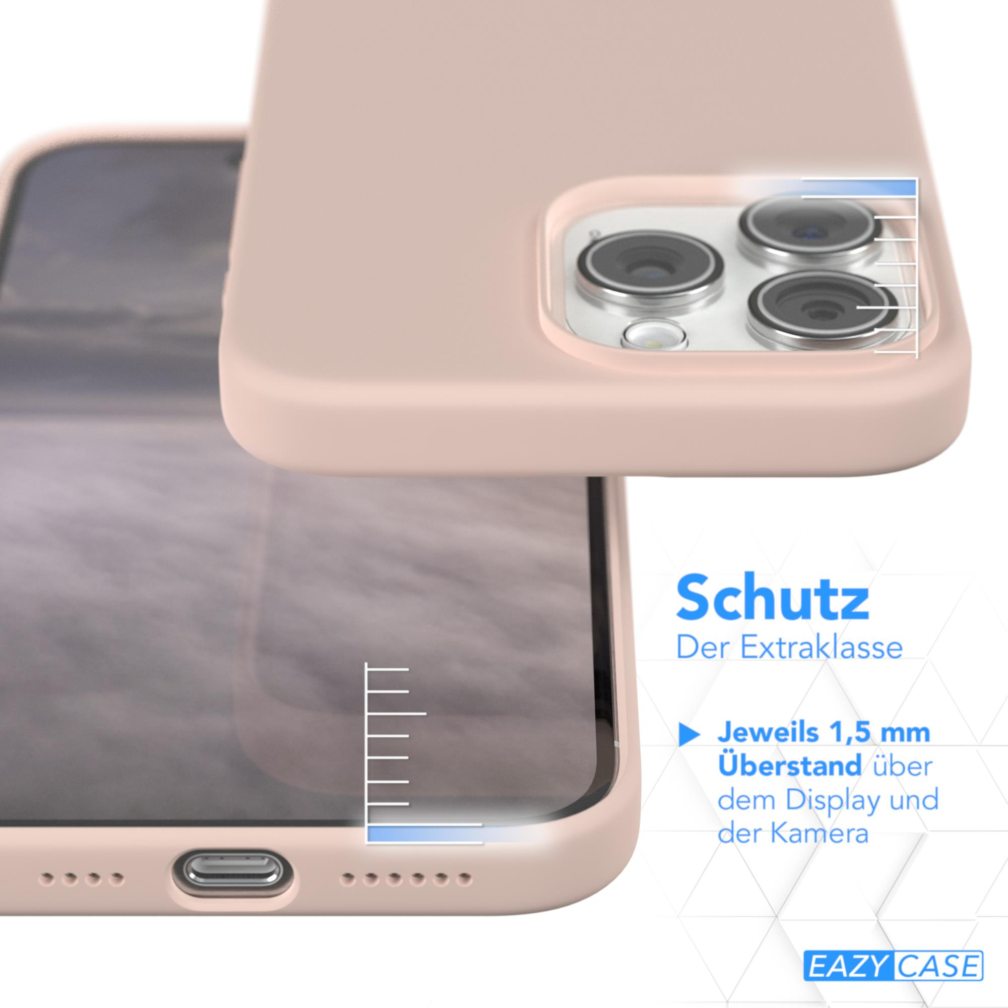 EAZY CASE Premium Silikon Braun Apple, Pro iPhone Rosa Max, 15 Handycase, Backcover