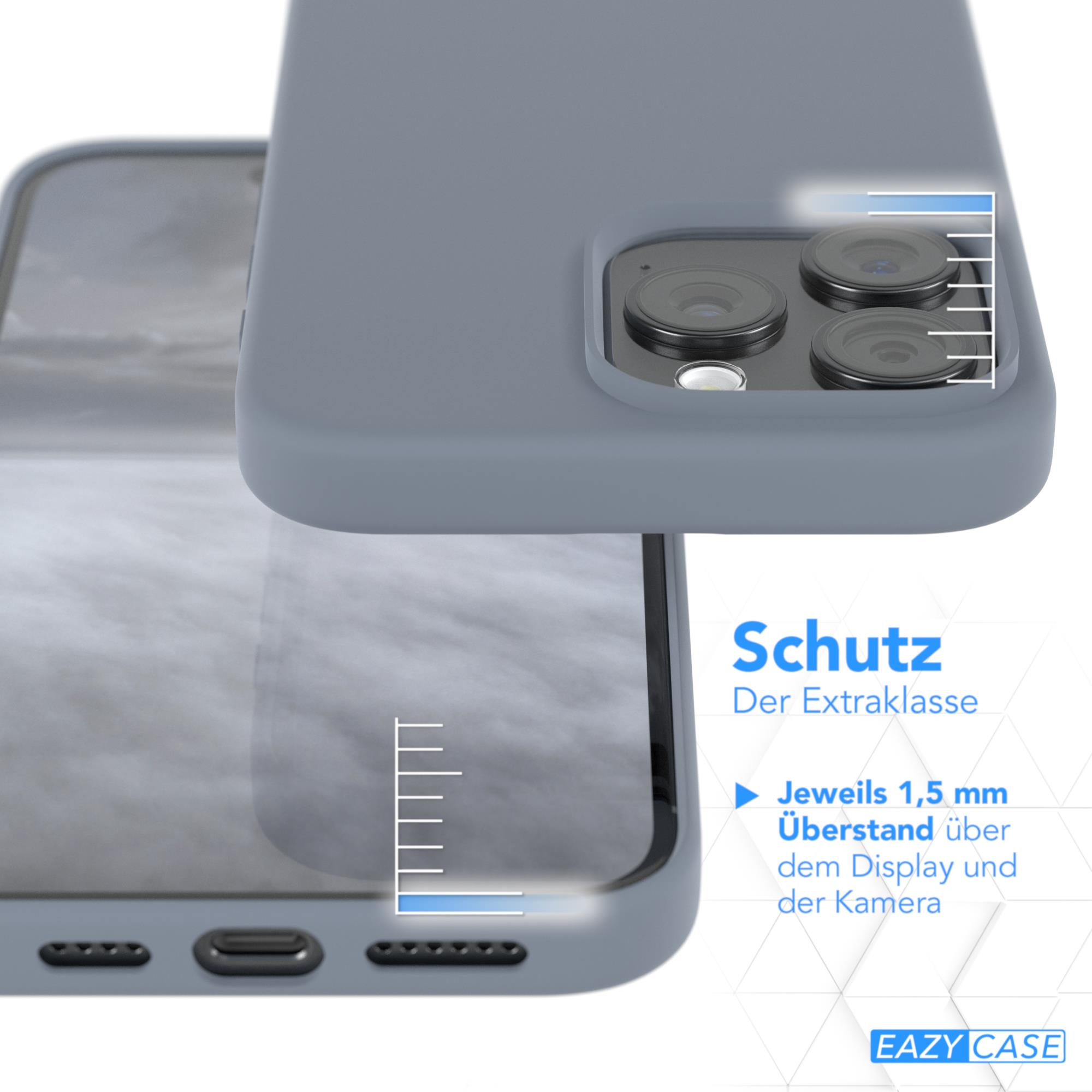 Grau Silikon Premium EAZY Max, CASE 15 Backcover, iPhone Stahlblau MagSafe, Apple, mit Pro Handycase