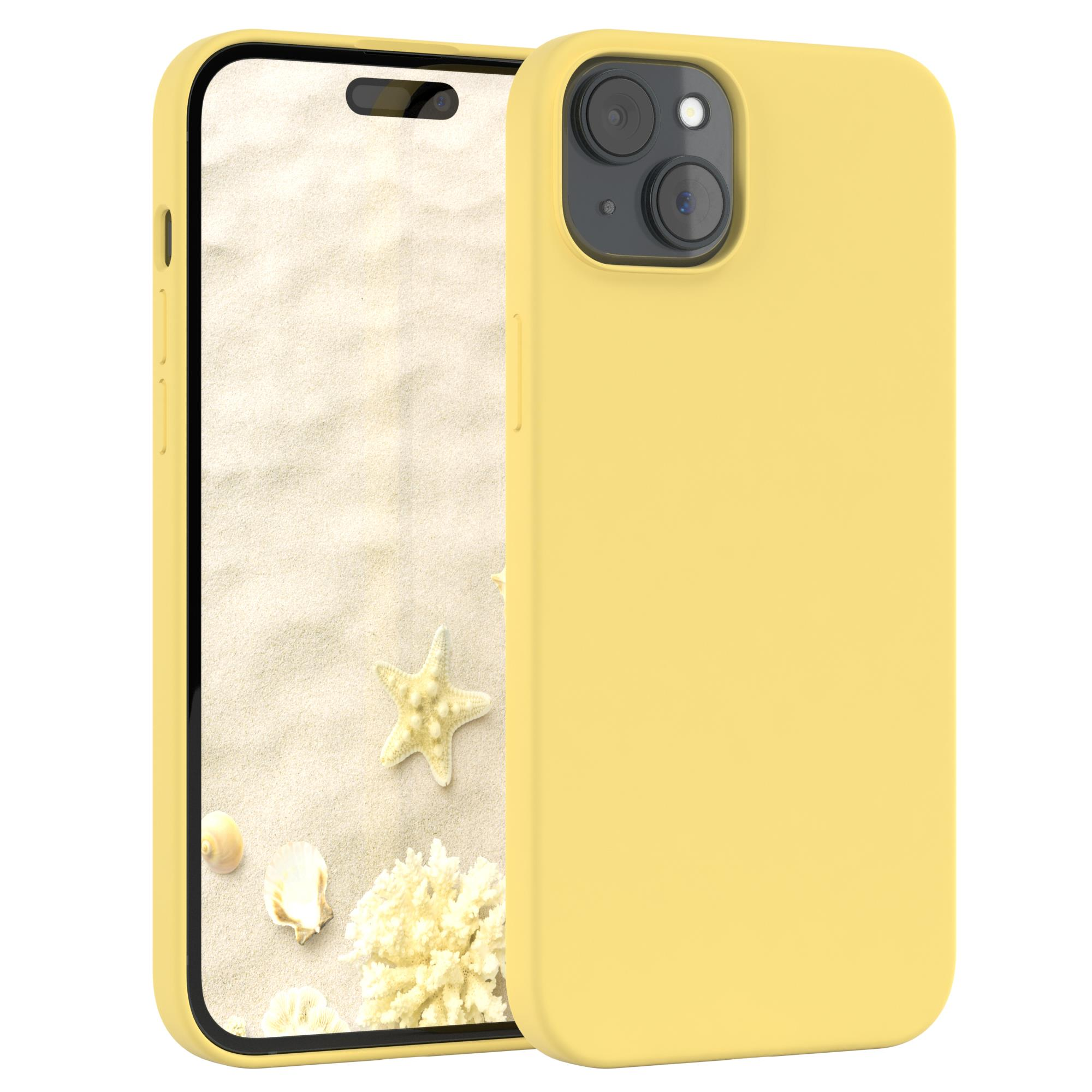 EAZY CASE Premium Silikon Gelb Plus, iPhone Apple, Handycase, 15 Backcover