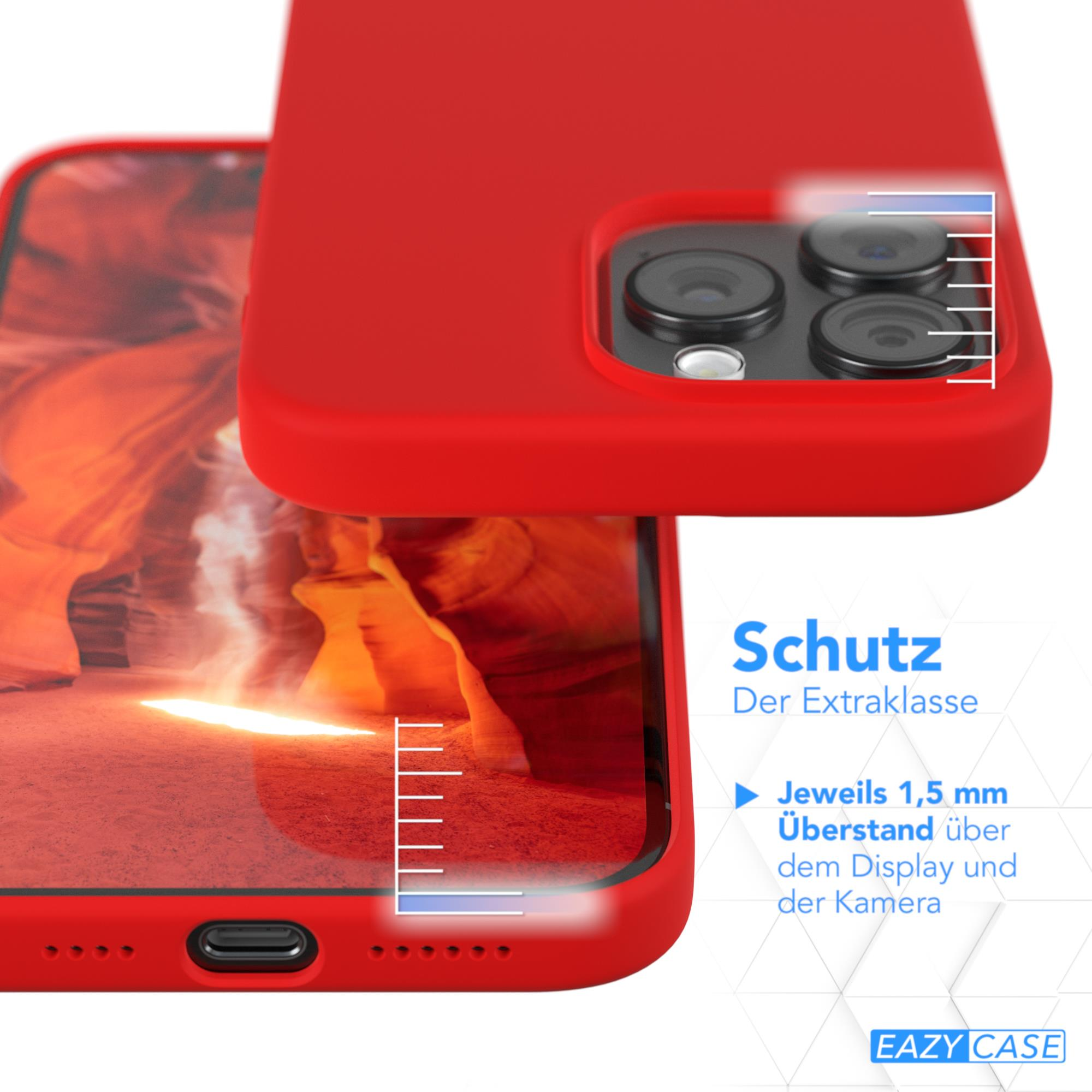 Rote Handyhülle mit dem Telefon, die Hülle befindet sich vor einem Hintergrundbild eines Canyons.