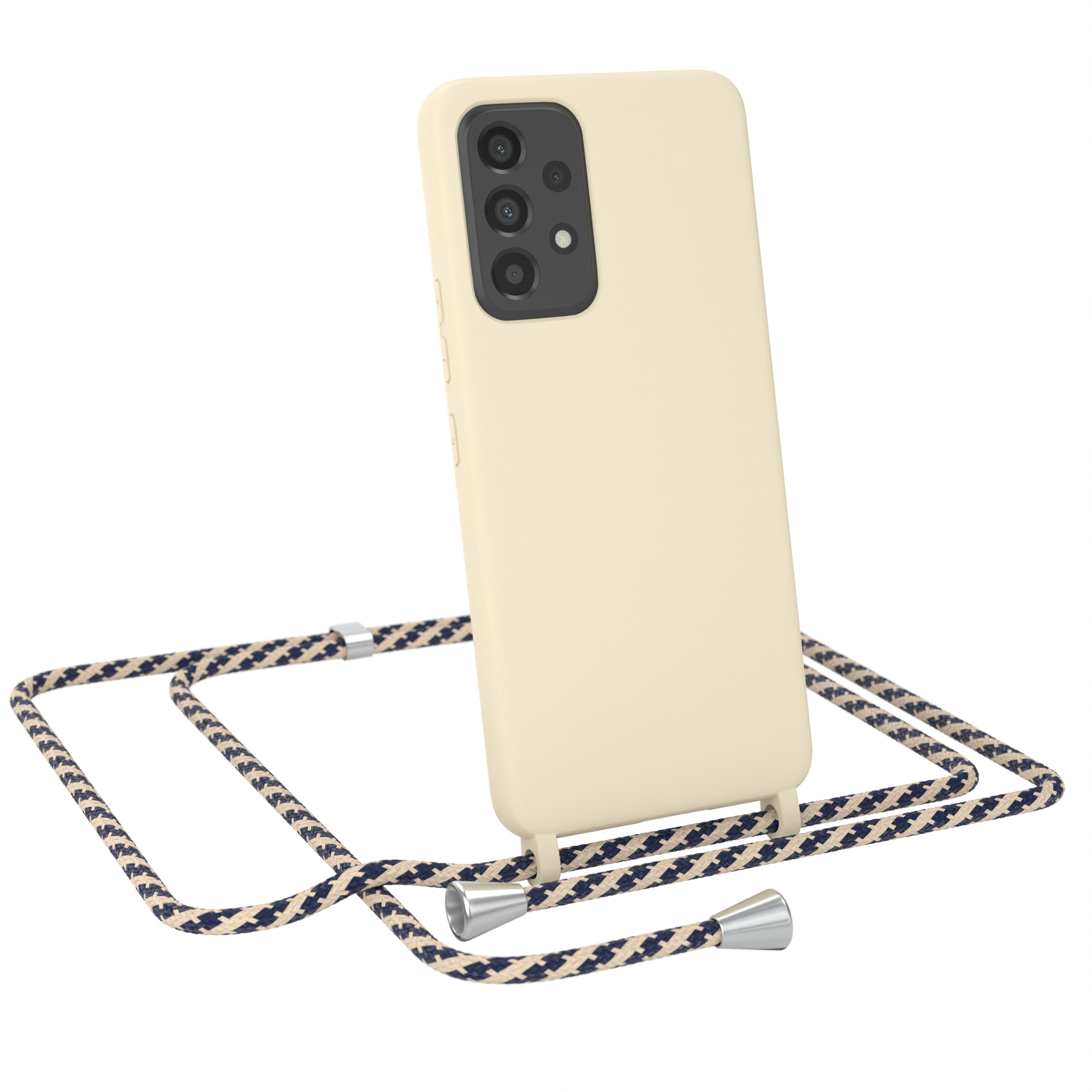 Samsung, Handykette Umhängetasche, 5G, A53 Camouflage Runde CASE Galaxy Full EAZY Silicon Case, Taupe Color