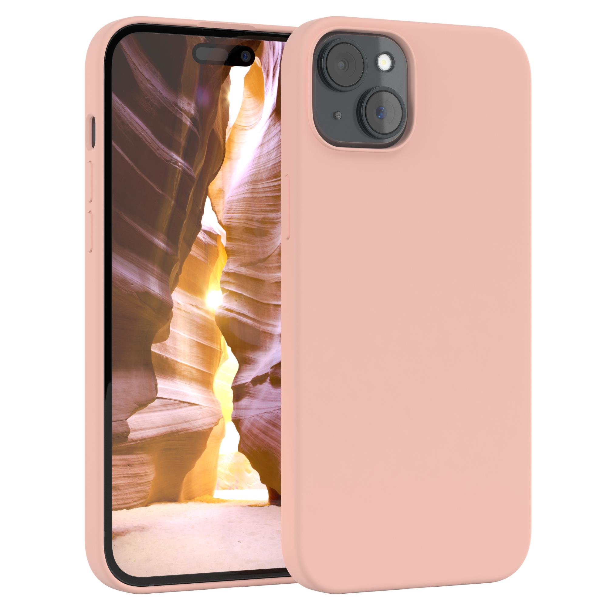 Rosa Handyhülle mit Telefon darin. Rosa Hintergrund. Mehrere Kameralinsen.