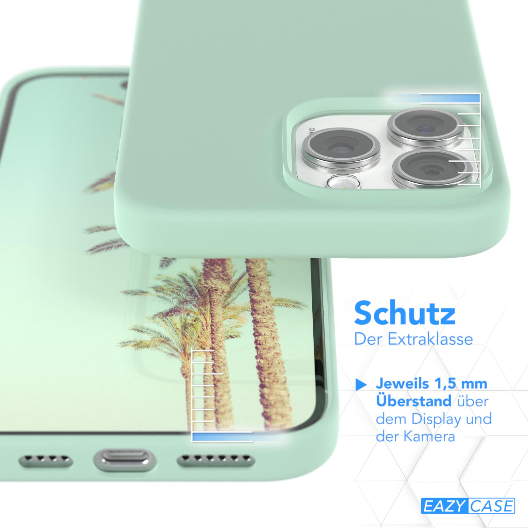 EAZY CASE Premium Silikon Max, Grün Apple, Handycase 15 Mint mit iPhone Pro Backcover, MagSafe
