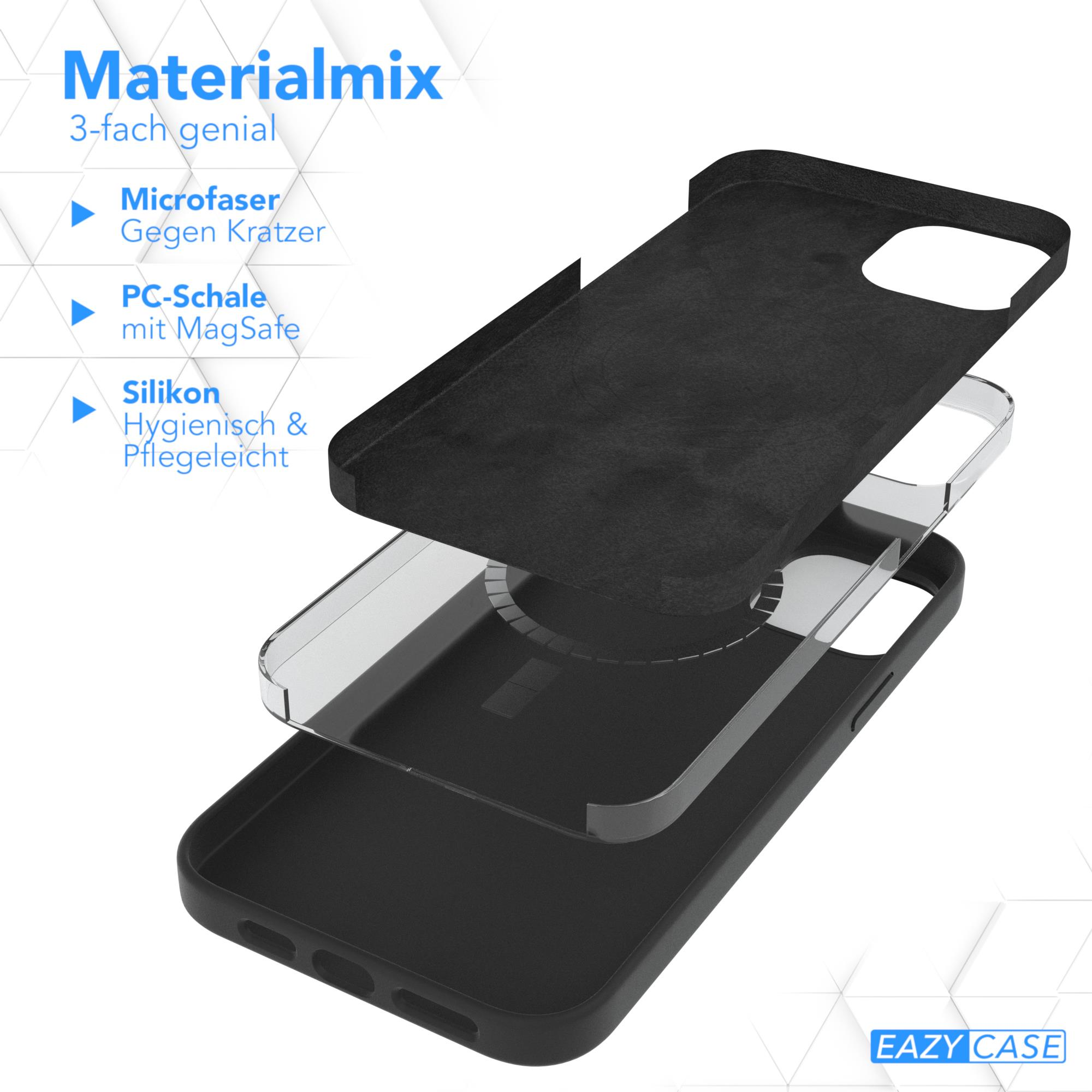 EAZY CASE Premium Silikon Handycase Schwarz 15 mit MagSafe, iPhone Apple, Backcover, Plus