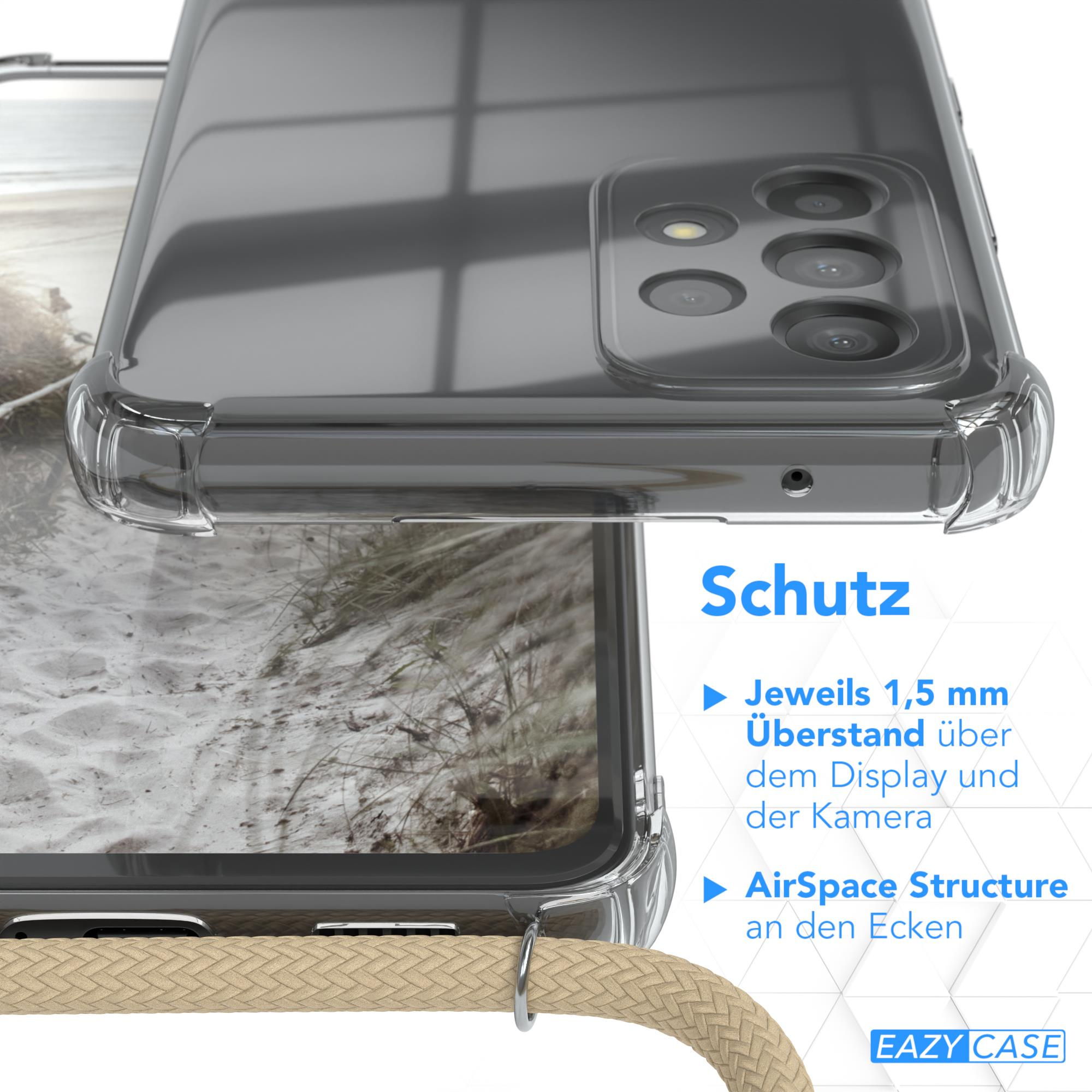 EAZY CASE Cover 5G, A53 Beige Samsung, Clear mit Umhängetasche, Galaxy Taupe Umhängeband