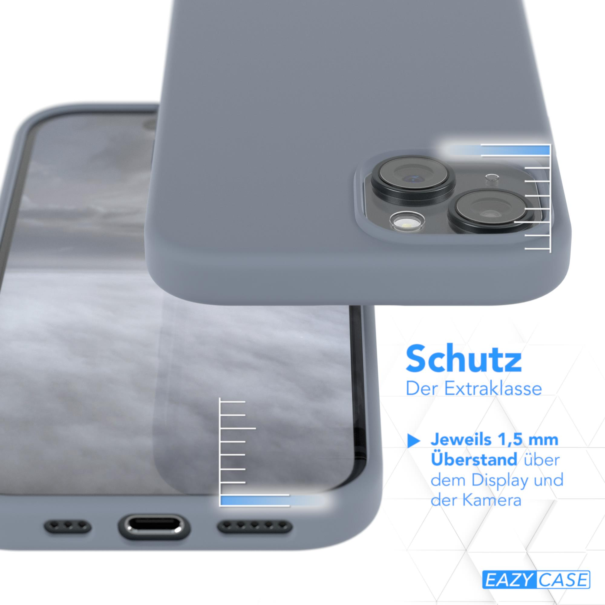 Handyhülle mit Telefon darin. Eine graue Hülle. Nahaufnahme des Kamerabereichs.
