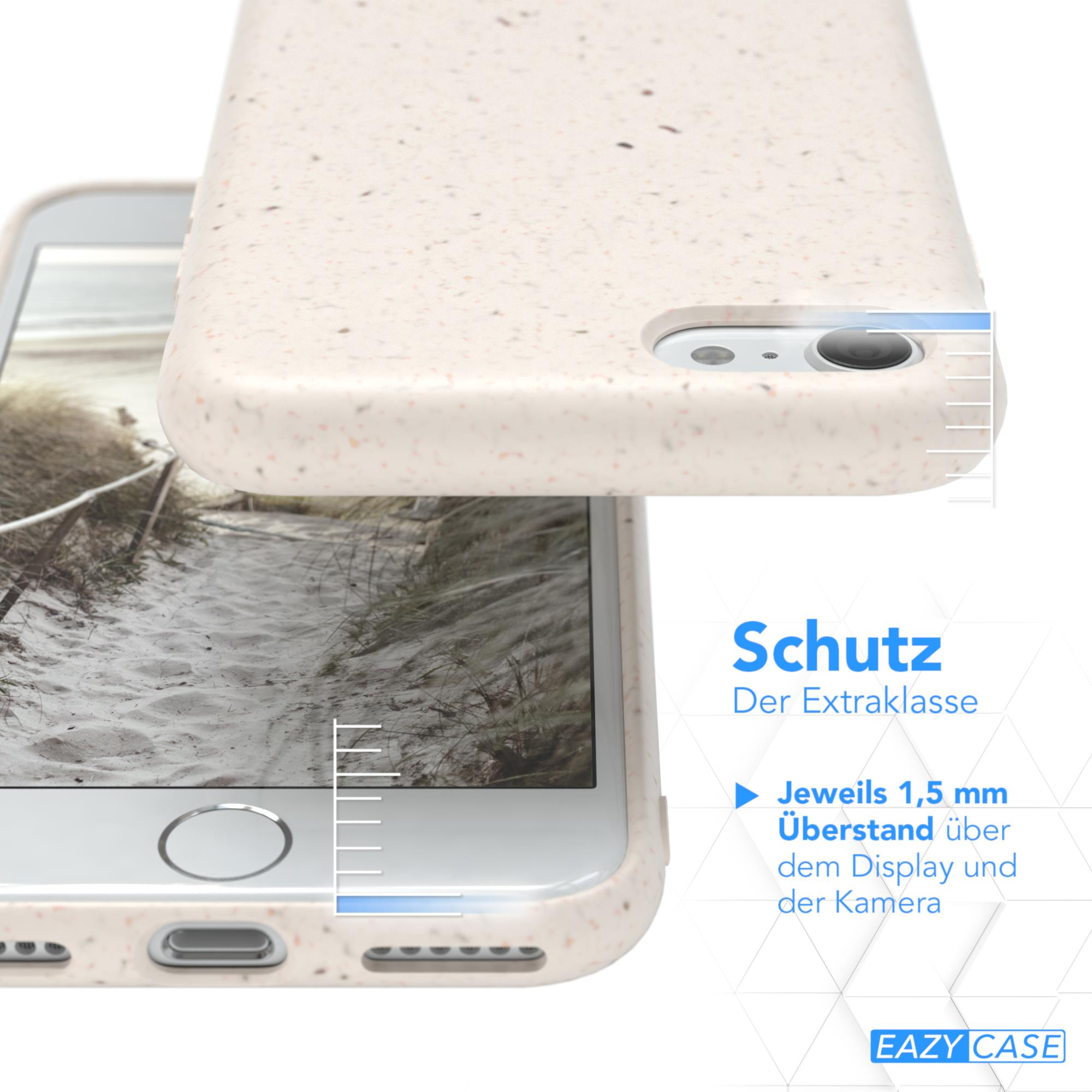 Beige Handyhülle über einem Telefon. Lineal zeigt die erhöhte Kante. Text zeigt 1,5 mm Kante.