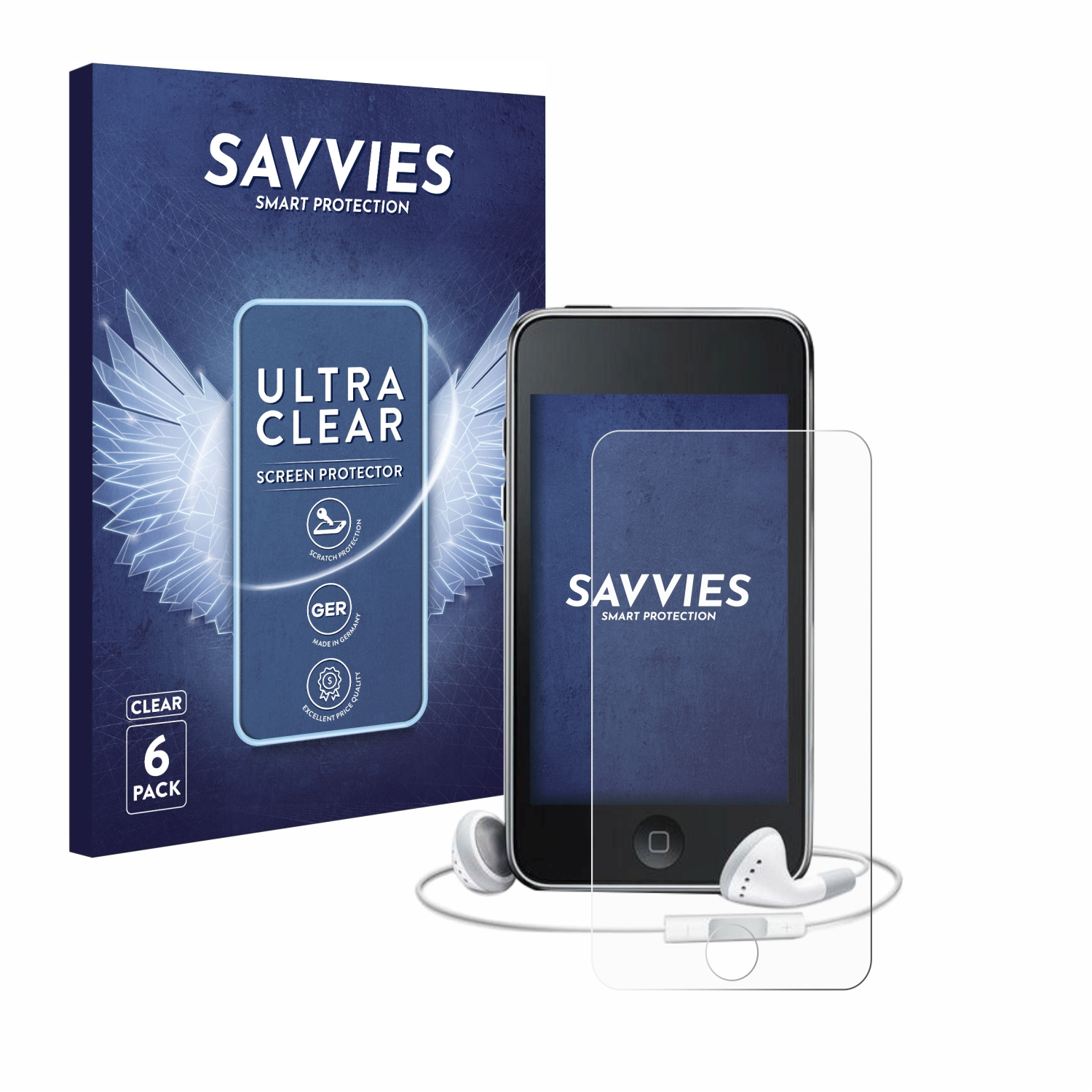 6x Apple (3. iPod Schutzfolie(für Touch SAVVIES Gen.)) klare