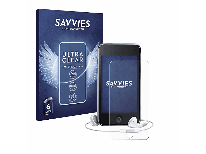 SAVVIES 6x klare Schutzfolie(für Apple iPod Touch (3. Gen.))