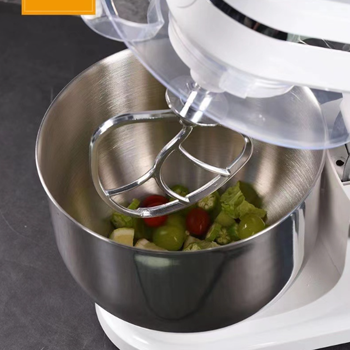 Knetmaschine ENBAOXIN Teigimitation Handarbeit (1500 Watt) Vollautomatische Spritzwasserschutzdeckel, Weiß zur Küchenmaschine mit