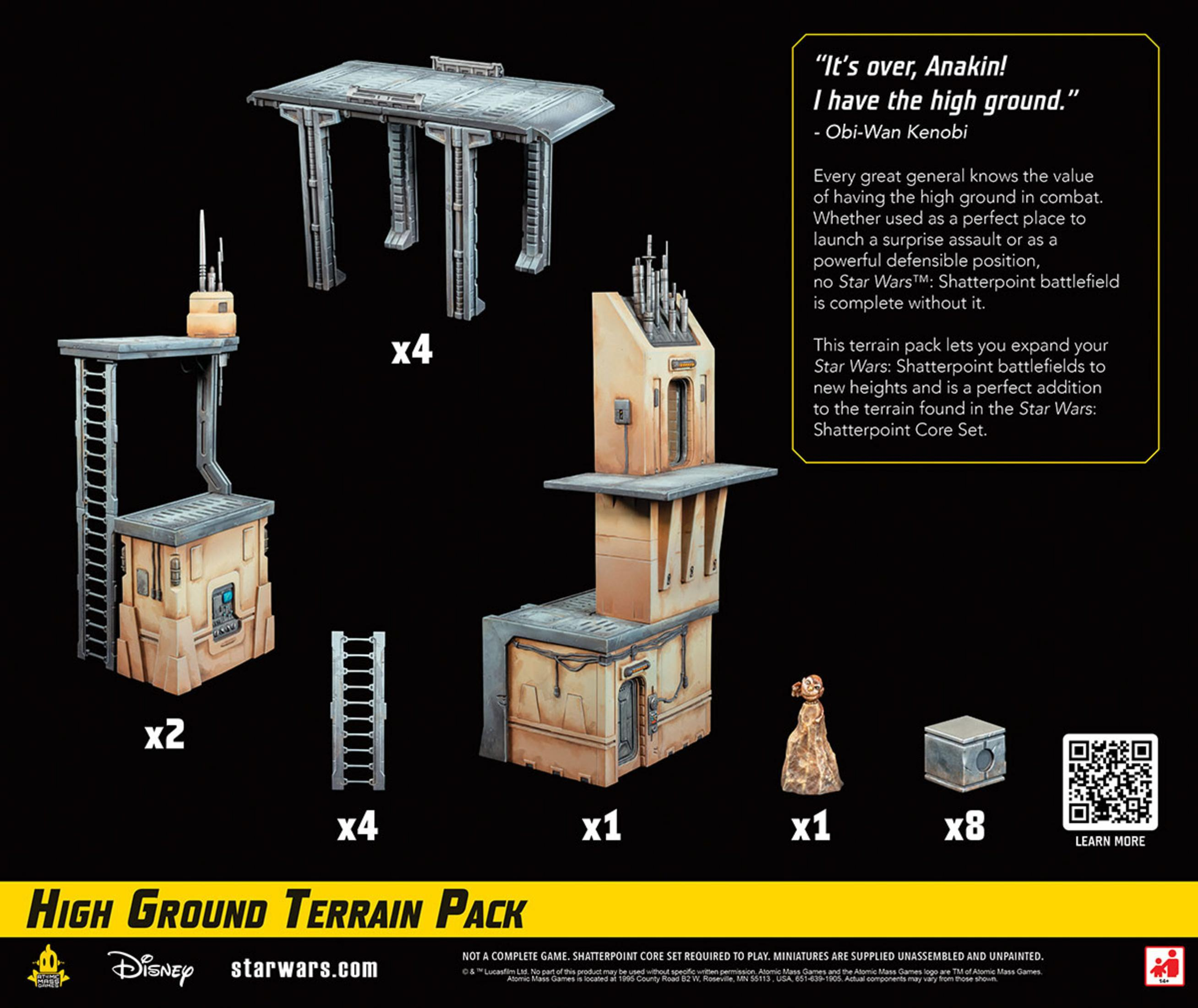 Star Wars Terrain Pack mit verschiedenen Strukturen, Leitern und Figuren; Produktverpackung.
