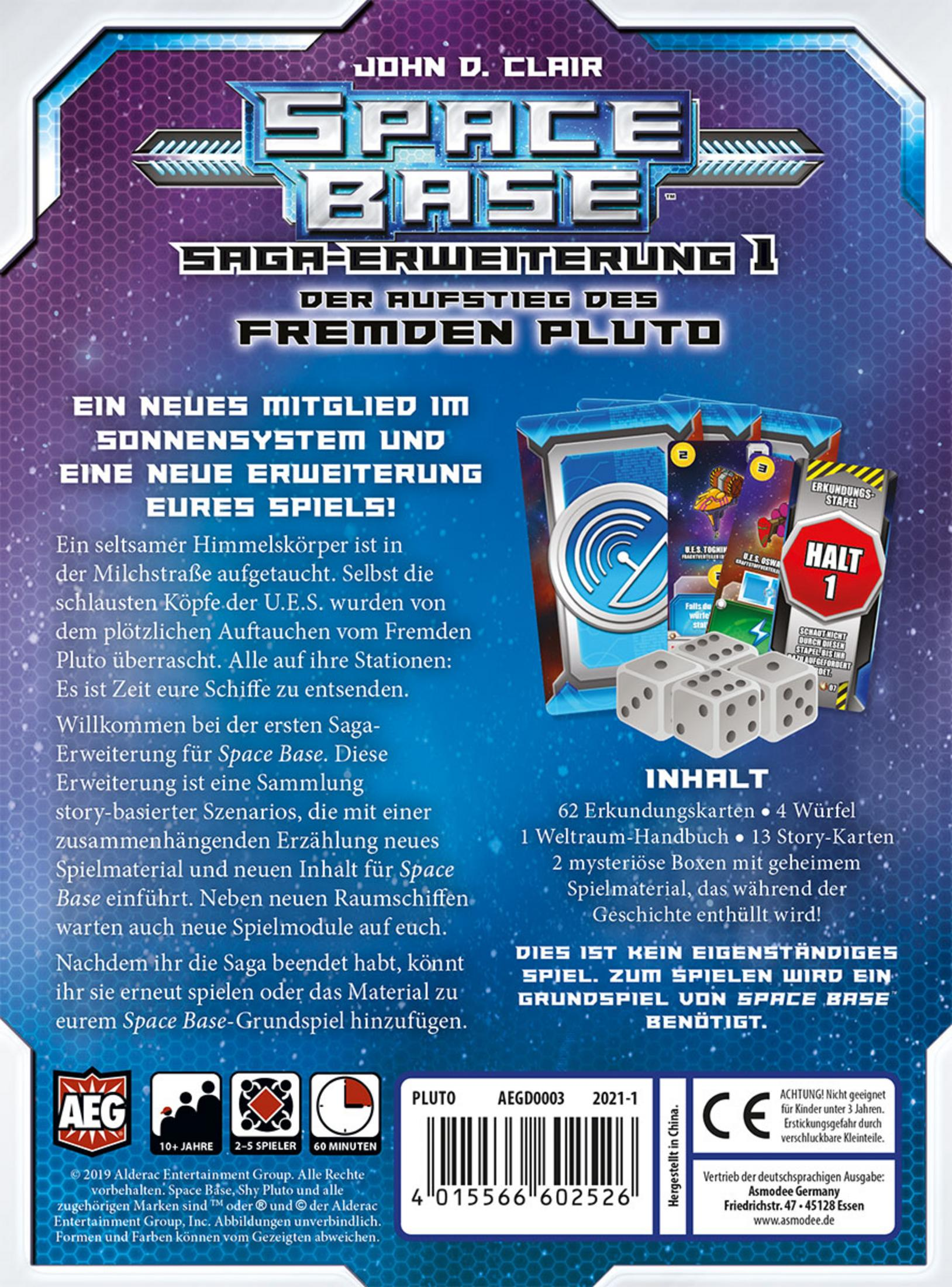 Rückseite einer Brettspielbox mit Text und Spielkomponenten.