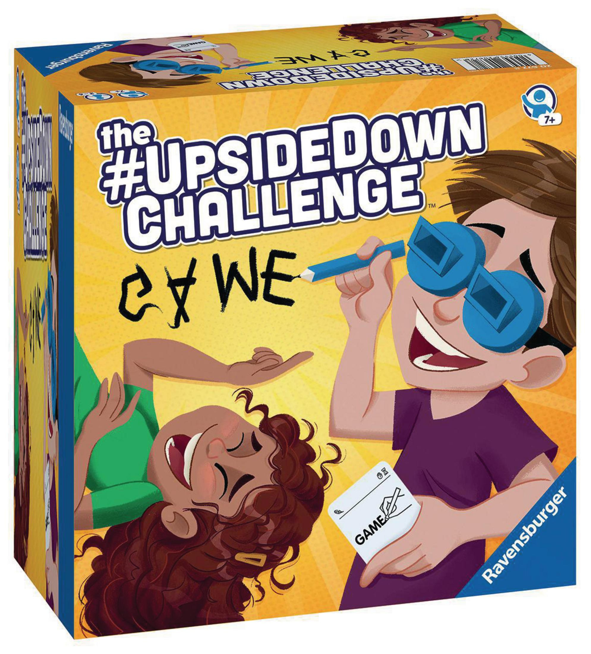 Spielbox zeigt zwei spielende Kinder, eines kopfüber. Text lautet '#UpsideDownChallenge'.