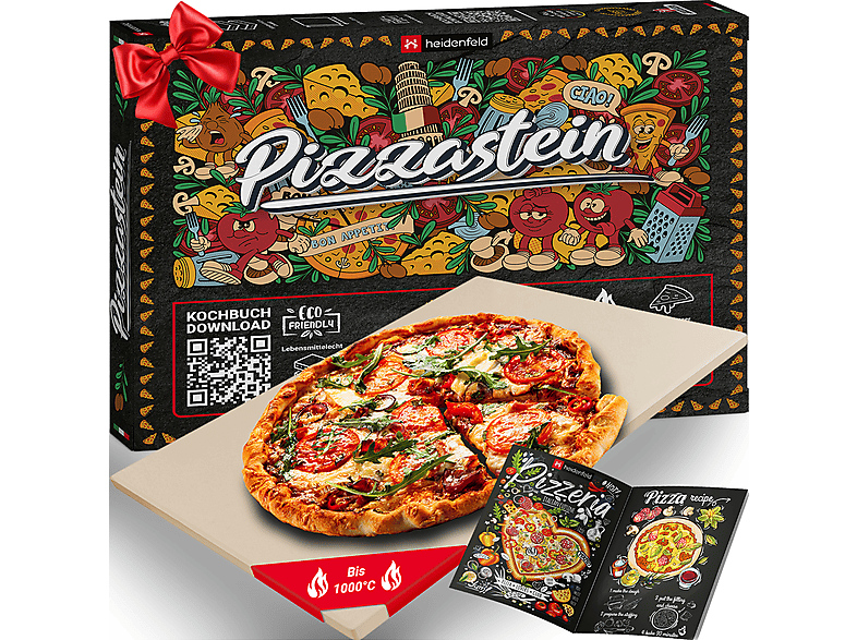 HEIDENFELD XXL-Pizzastein Grill Backofen oder Cordierit, rechteckig, x x Pizzastein, Weiß cm, 1.5 für 38.0 30.0