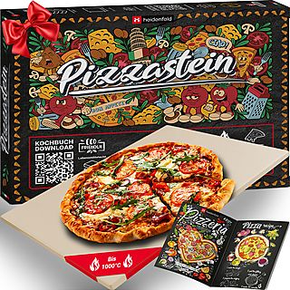 HEIDENFELD XXL-Pizzastein 38.0 x 30.0 x 1.5 cm | Pizzastein, Weiß