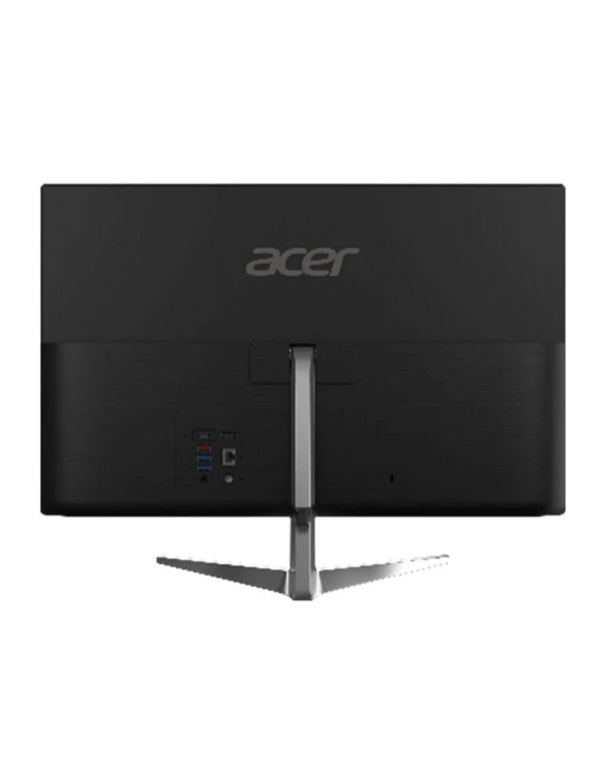 Tył czarnego monitora Acer, pokazujący porty i stojak.