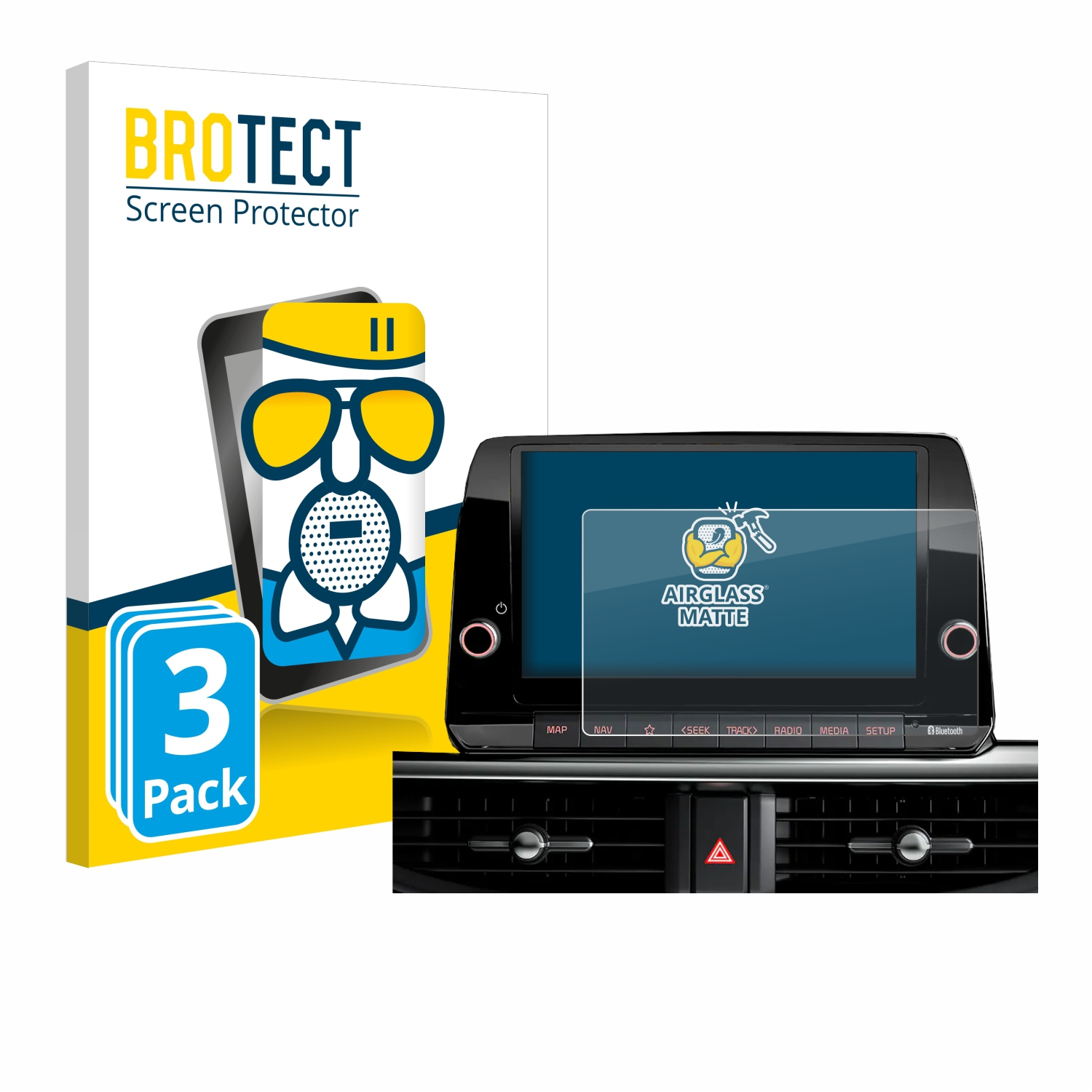 BROTECT 3x Airglass Schutzfolie(für Picanto 2022 Kia 8\