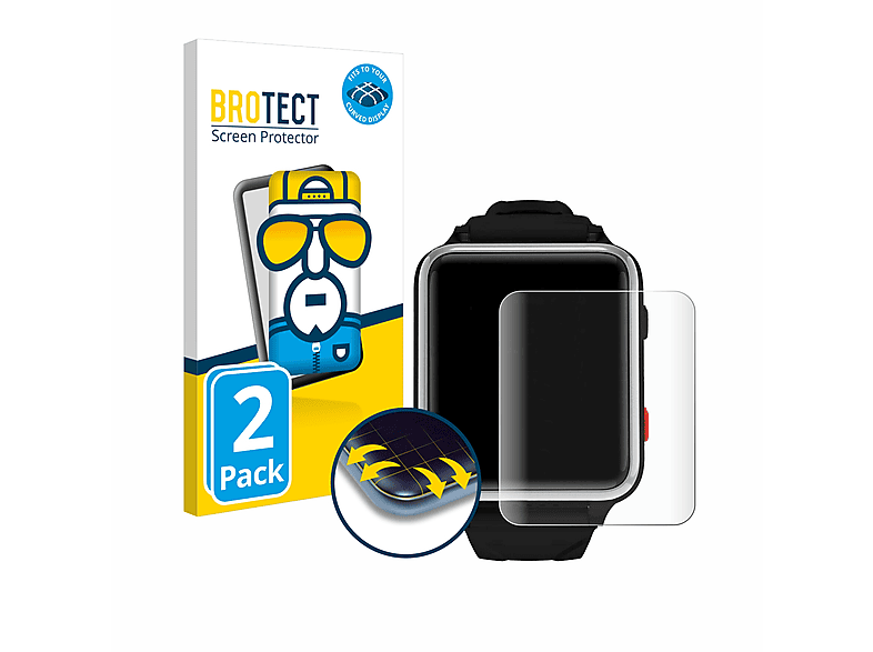 BROTECT 2x Flex Full-Cover 3D Curved Schutzfolie(für CPR Guardian 3) | Smartwatch Schutzfolien & Gläser