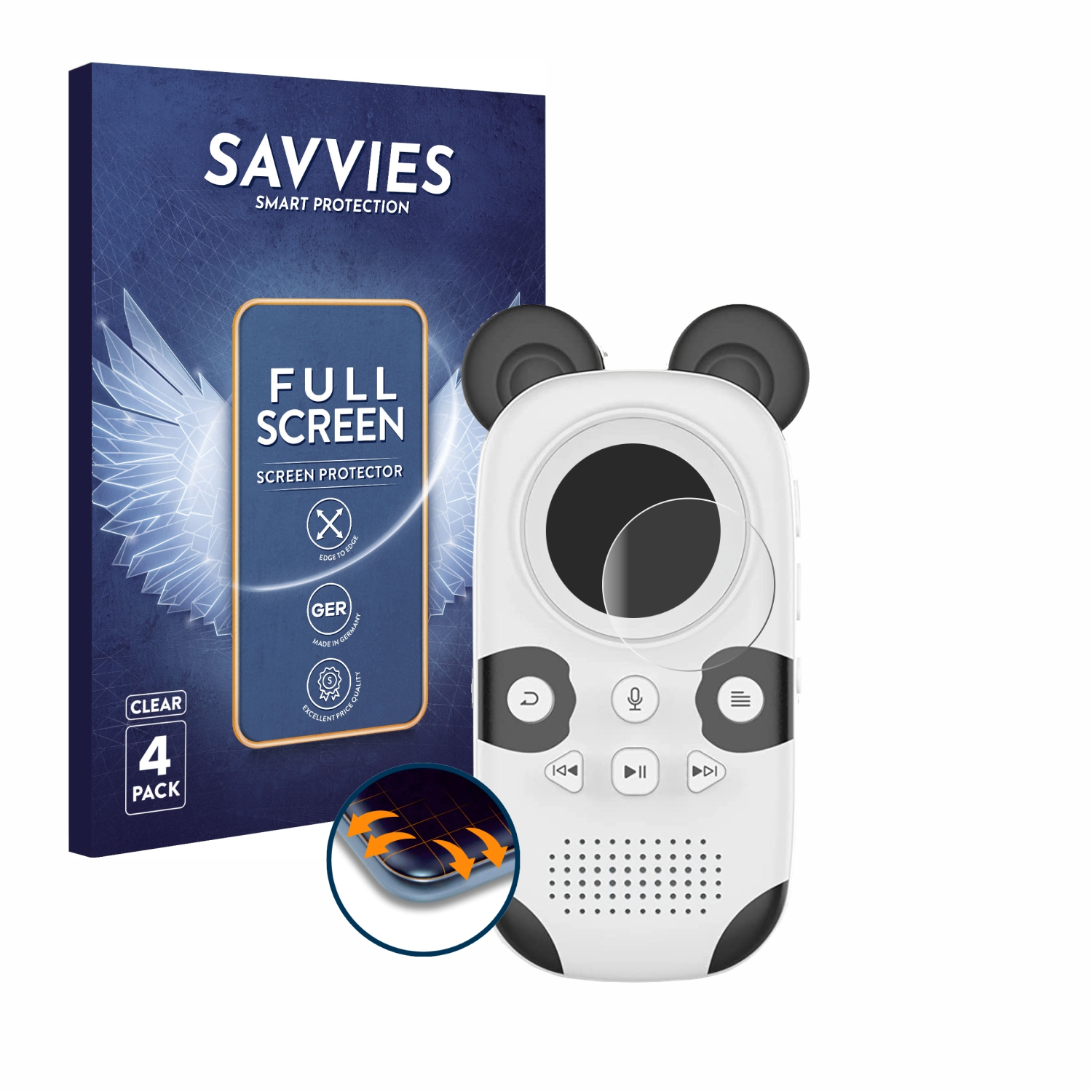 Curved Full-Cover Cute Flex X50) Panda 3D 4x SAVVIES Schutzfolie(für MUZXQII