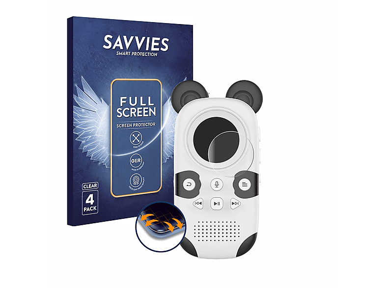 SAVVIES 4x Flex Full-Cover 3D Curved Schutzfolie(für MUZXQII Cute Panda X50)