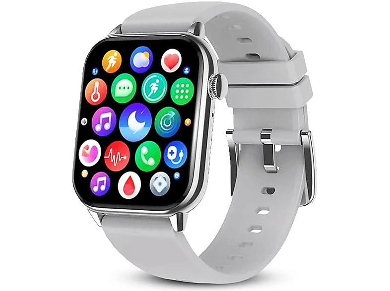 Armbänd Smartwatch DINITECH Fitness Silikon, Tracker Armbanduhr Grau Legierung 1x