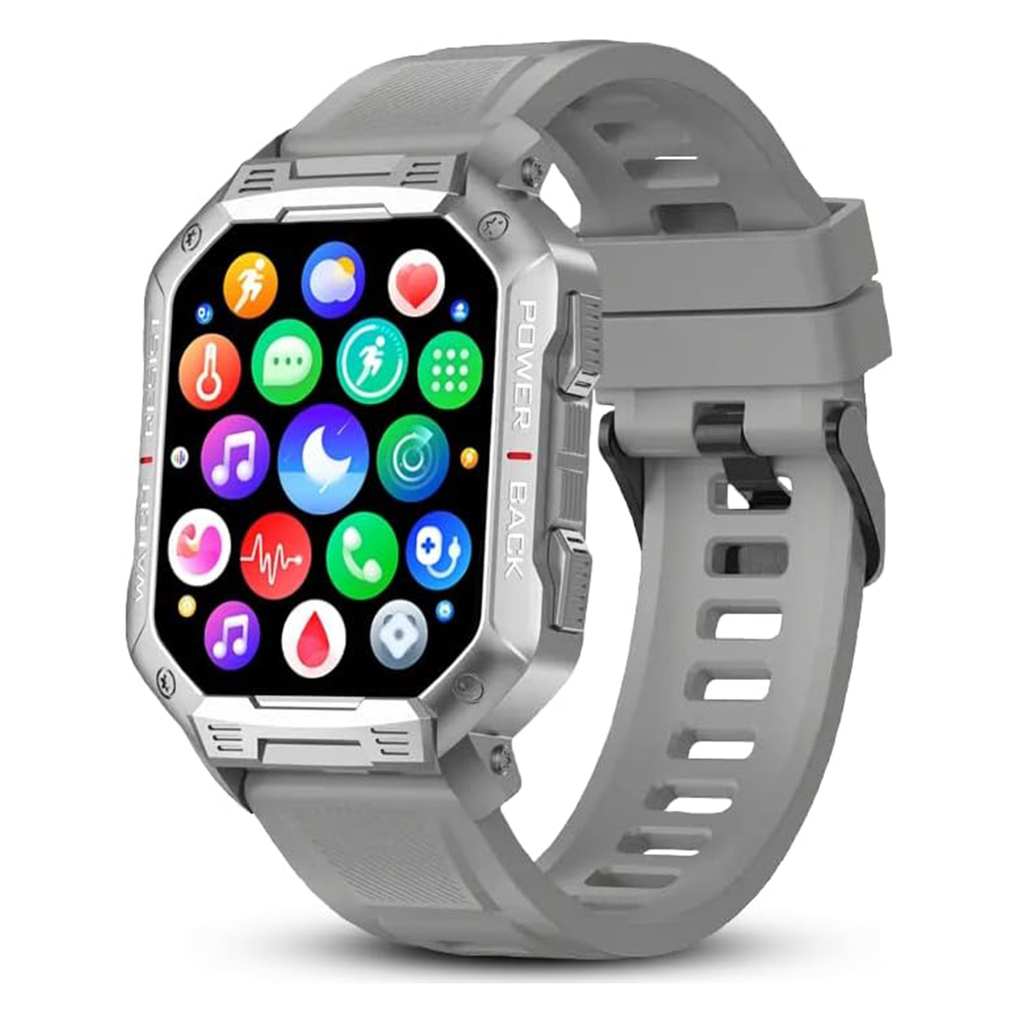 DINITECH Armbanduhr Sportuhr Grau Smartwatch 1x Silikon, Armbänd Legierung