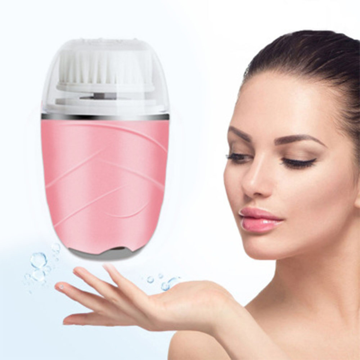 ELKUAIE Mit Rosa Gesichtsbürste 3D-Schallvibrationen und Farbtherapie