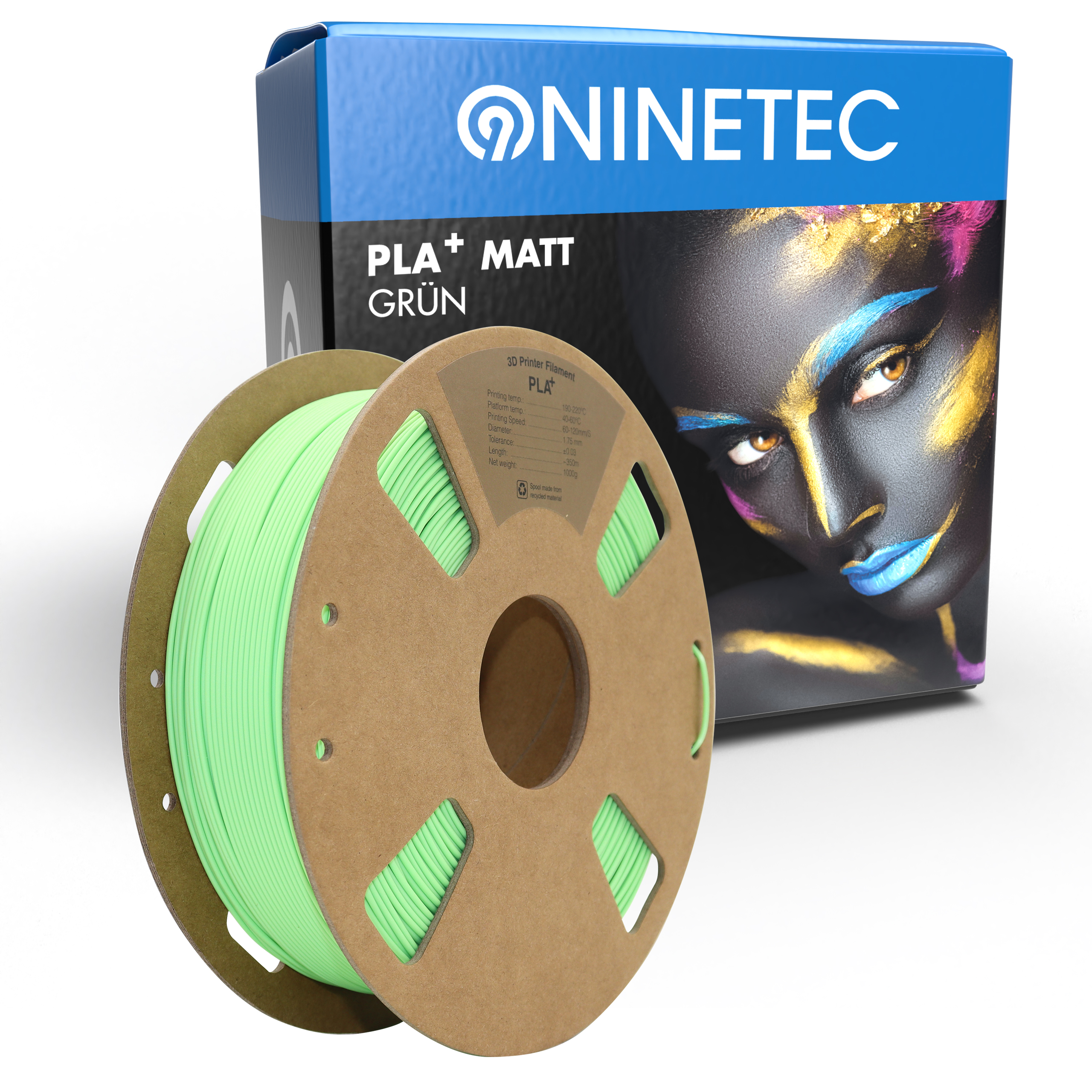 Matt PLA+ NINETEC Filament Grün