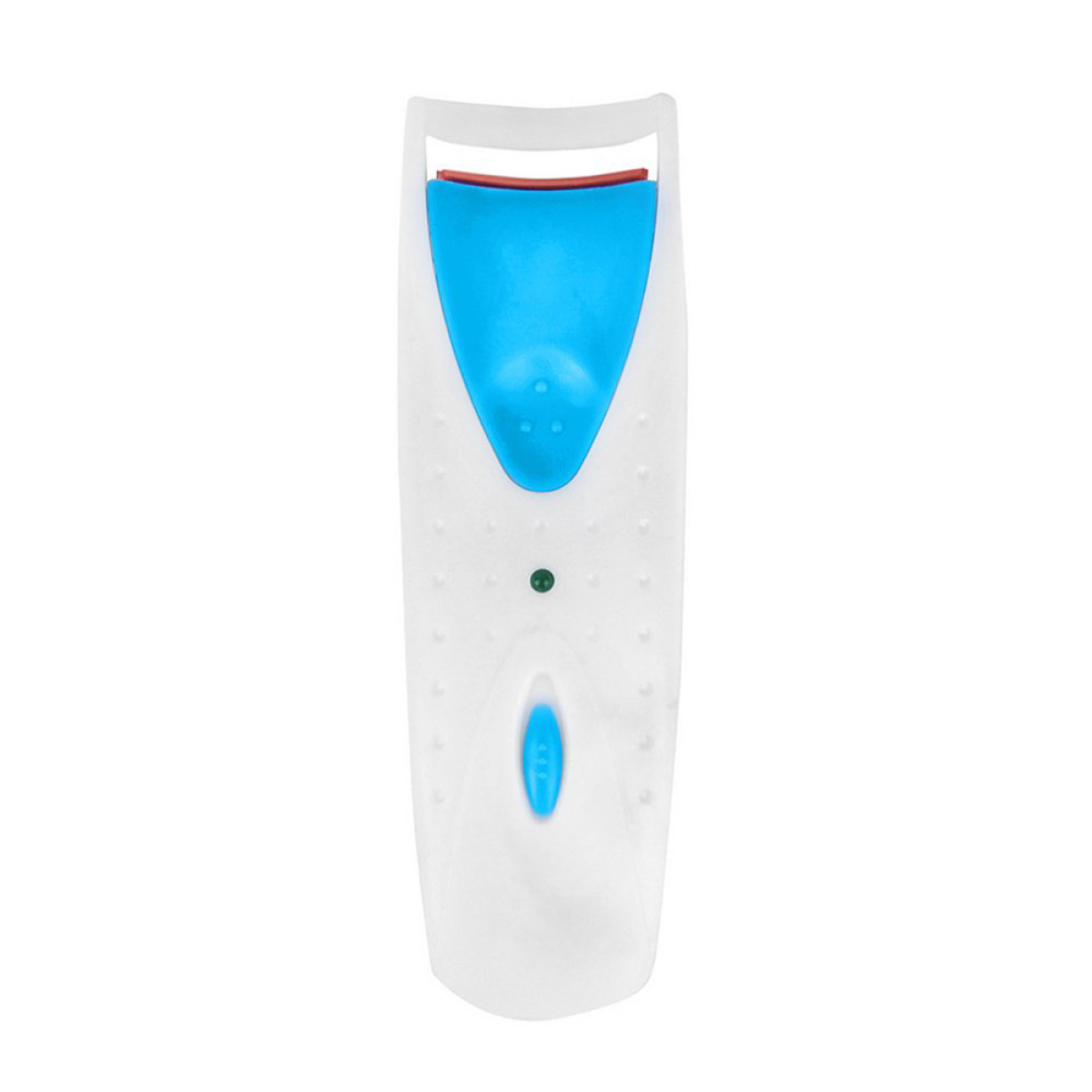 Wimpernzange, weiß und blau, mit rotem Pad. Isoliert auf weißem Hintergrund.