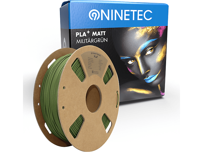 NINETEC PLA+ Matt Militärgrün Filament
