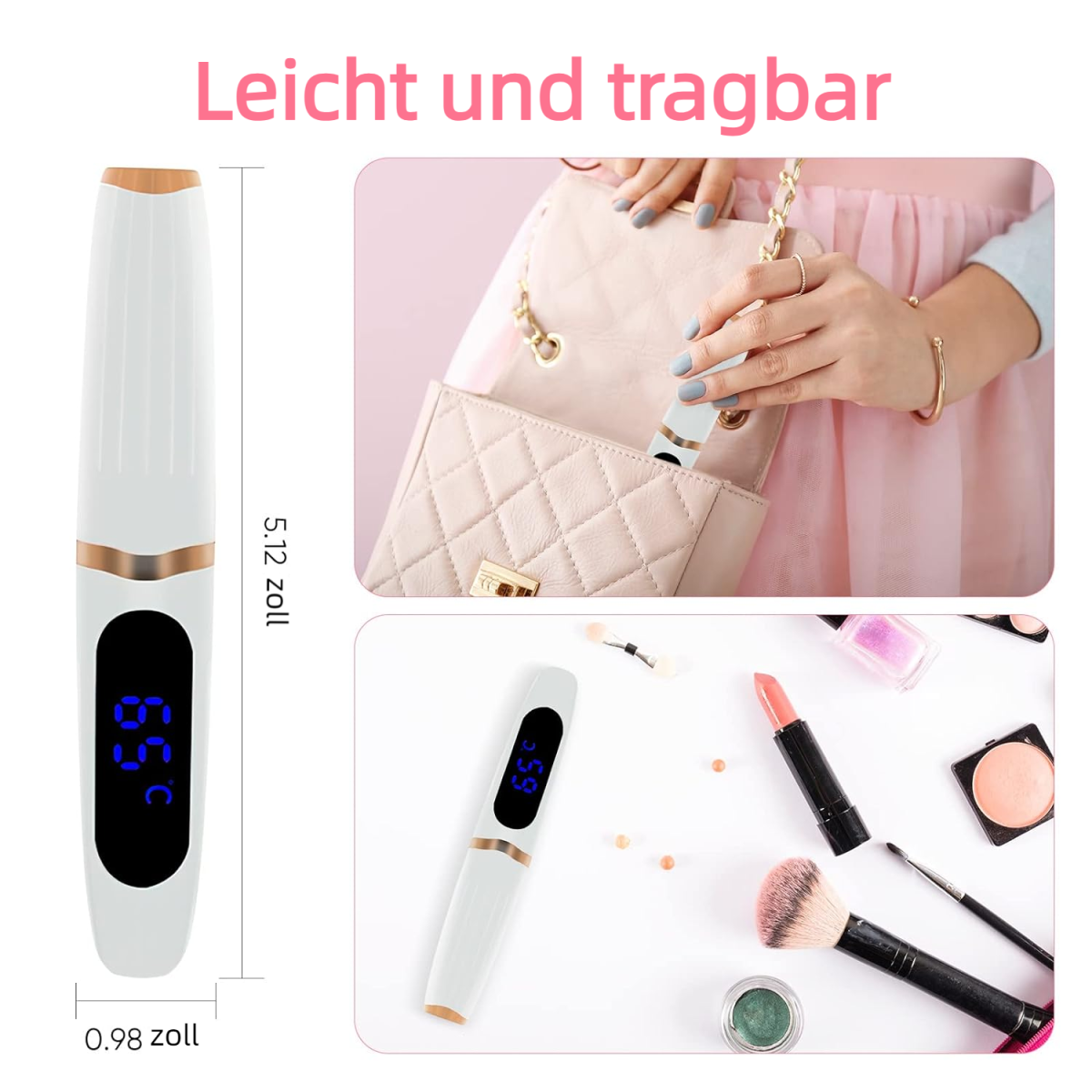 wiederaufladbare Wimpernzange Weiß Digitalanzeige ELKUAIE