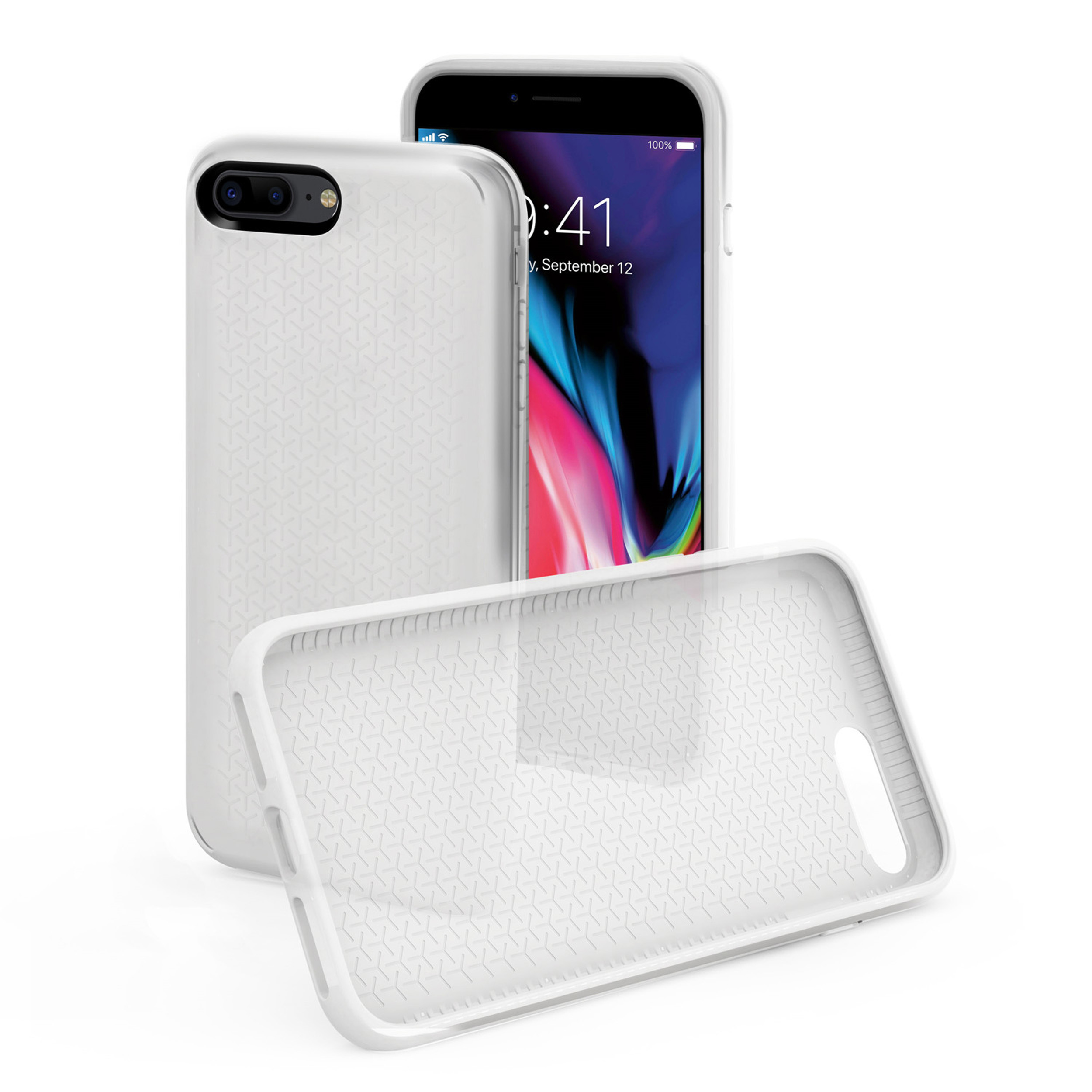 KMP Sporty Schutzhülle für iPhone weiß Transparent, Backcover, Apple, iPhone Plus, 8 transparent 8 Plus