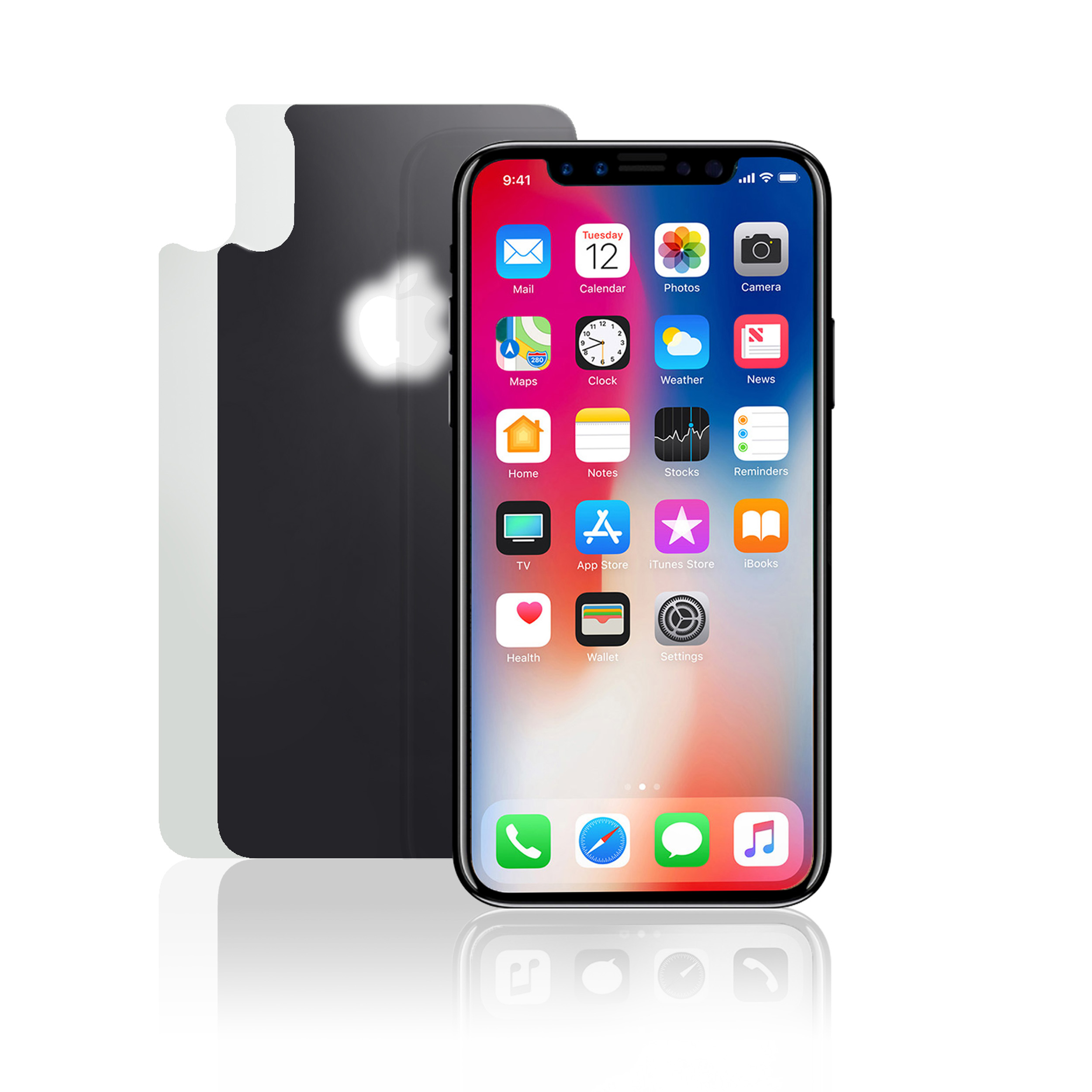 KMP Hartglas X, Apple XS, Rückseitenschutz Pro) XS, pro 11 Silver X, Protective 11 iPhone iPhone für glass(für