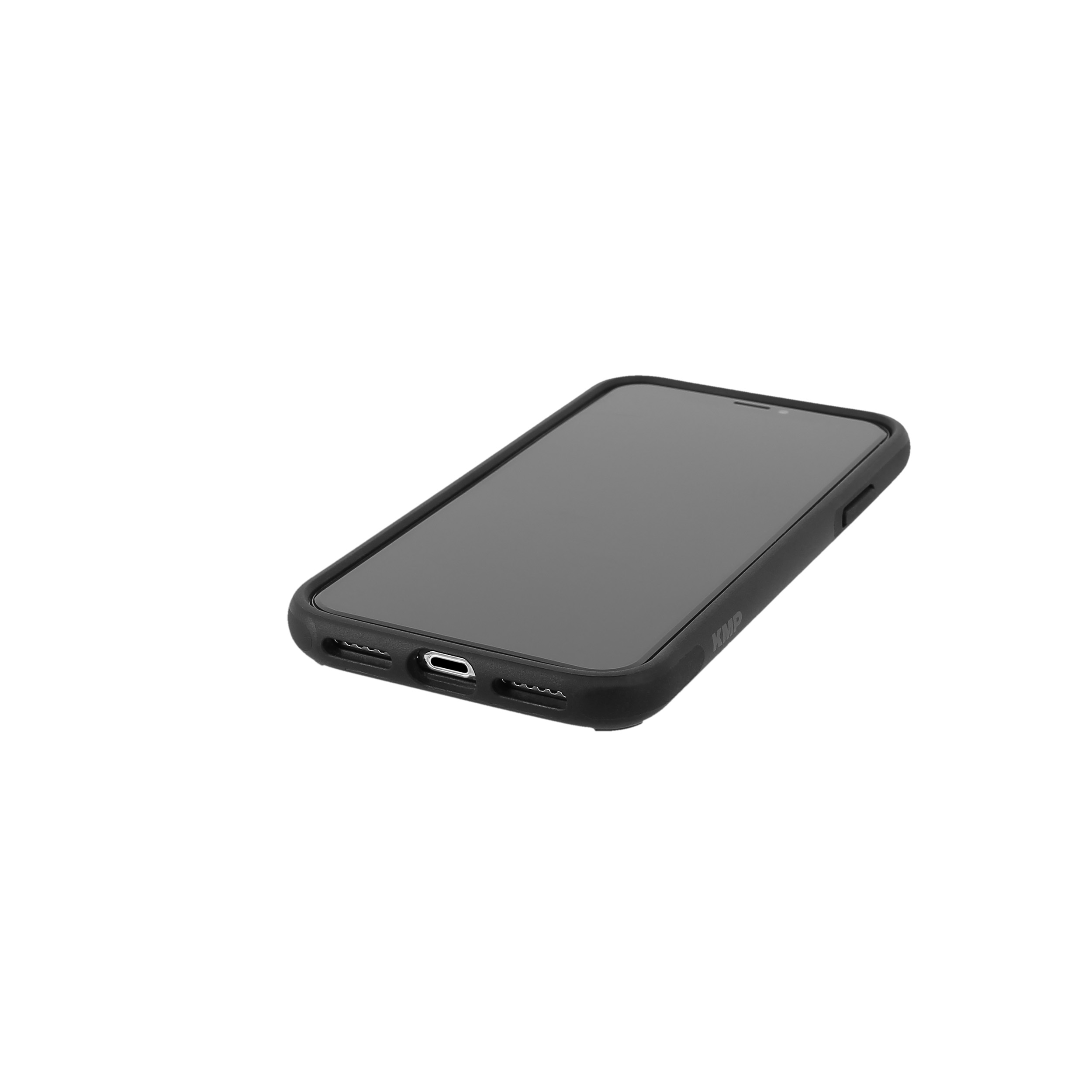 KMP Sporty Schutzhülle für X, X Backcover, Black stone iPhone Stone, iPhone black Apple